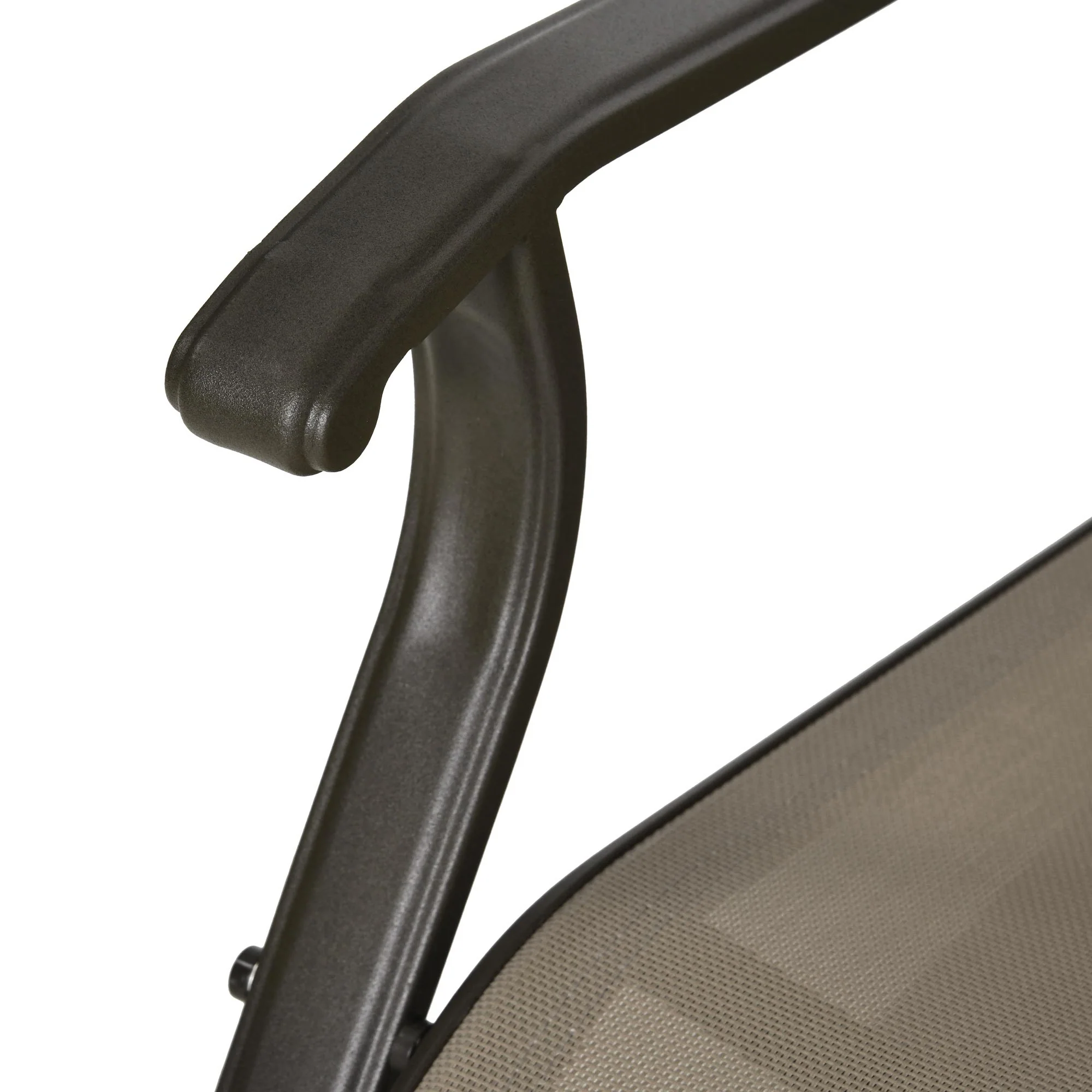 3 Piece Gliding Rocking Chair w/ Mesh Seat & Bistro Tea Table w/ Glass Top, Grey - Image 11