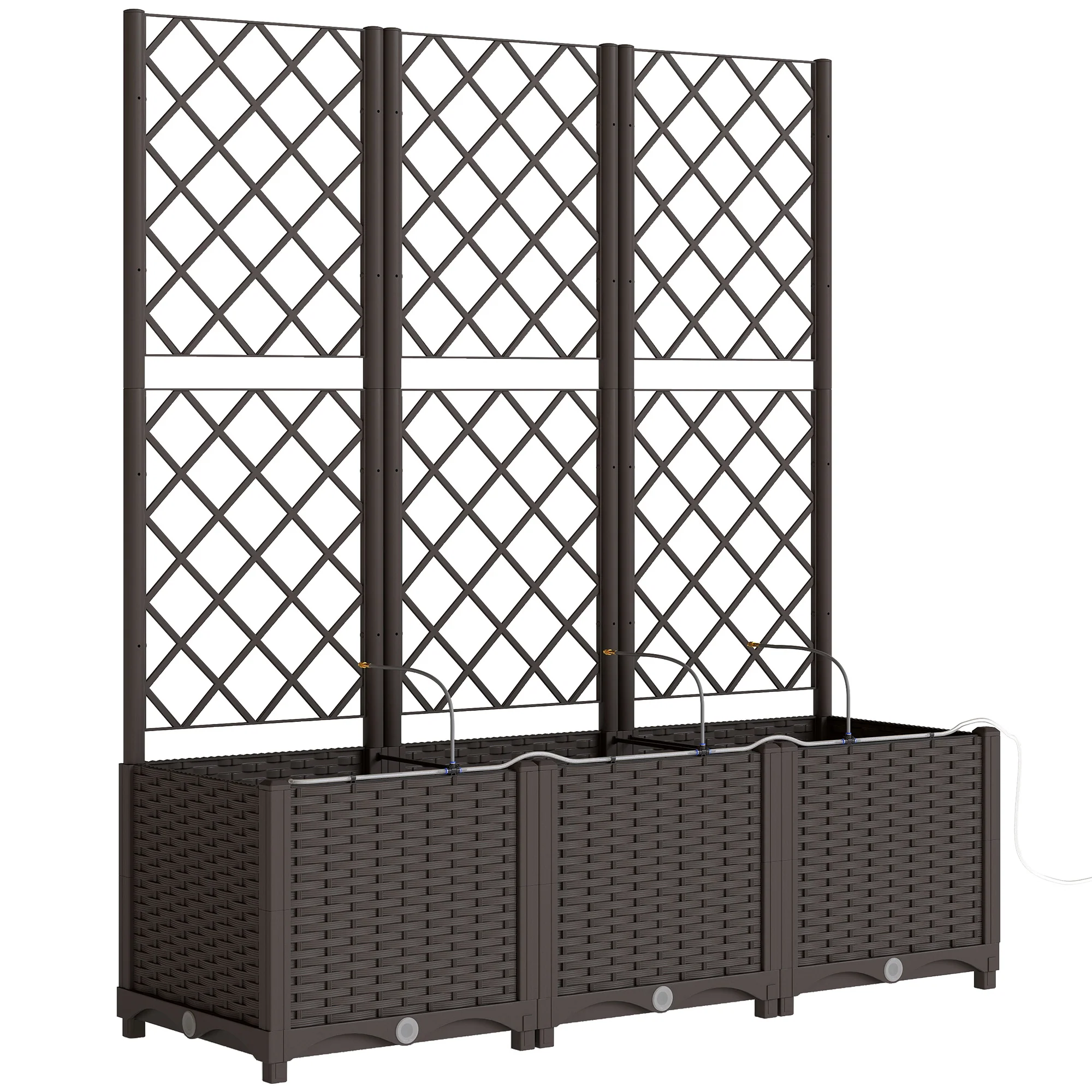 3PCS Self-Watering Planter Box with Trellis and Timer Kit - Image 12
