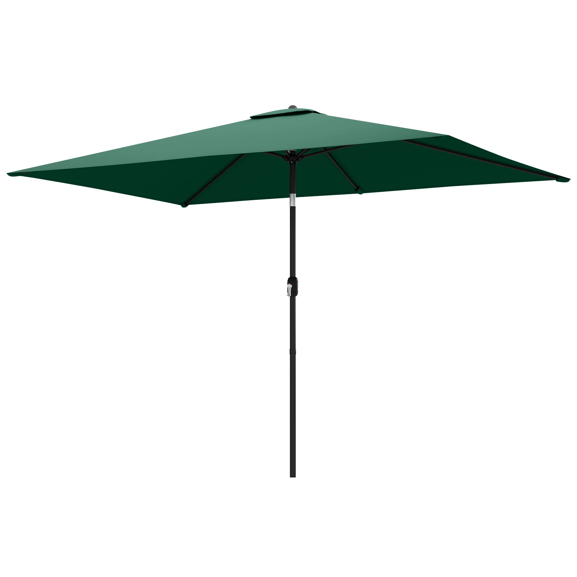 3 x 2 m Garden Parasol with Crank Handle and Tilt Function, Green - Image 2
