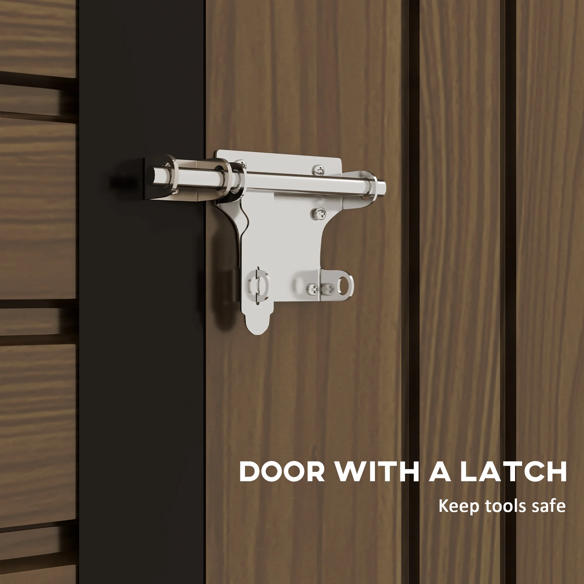 4.3 x 6.2 ft Garden Shed w/ Ventilation Slots, Lockable Door and Gloves for Garden, Patio, Oak - Image 7