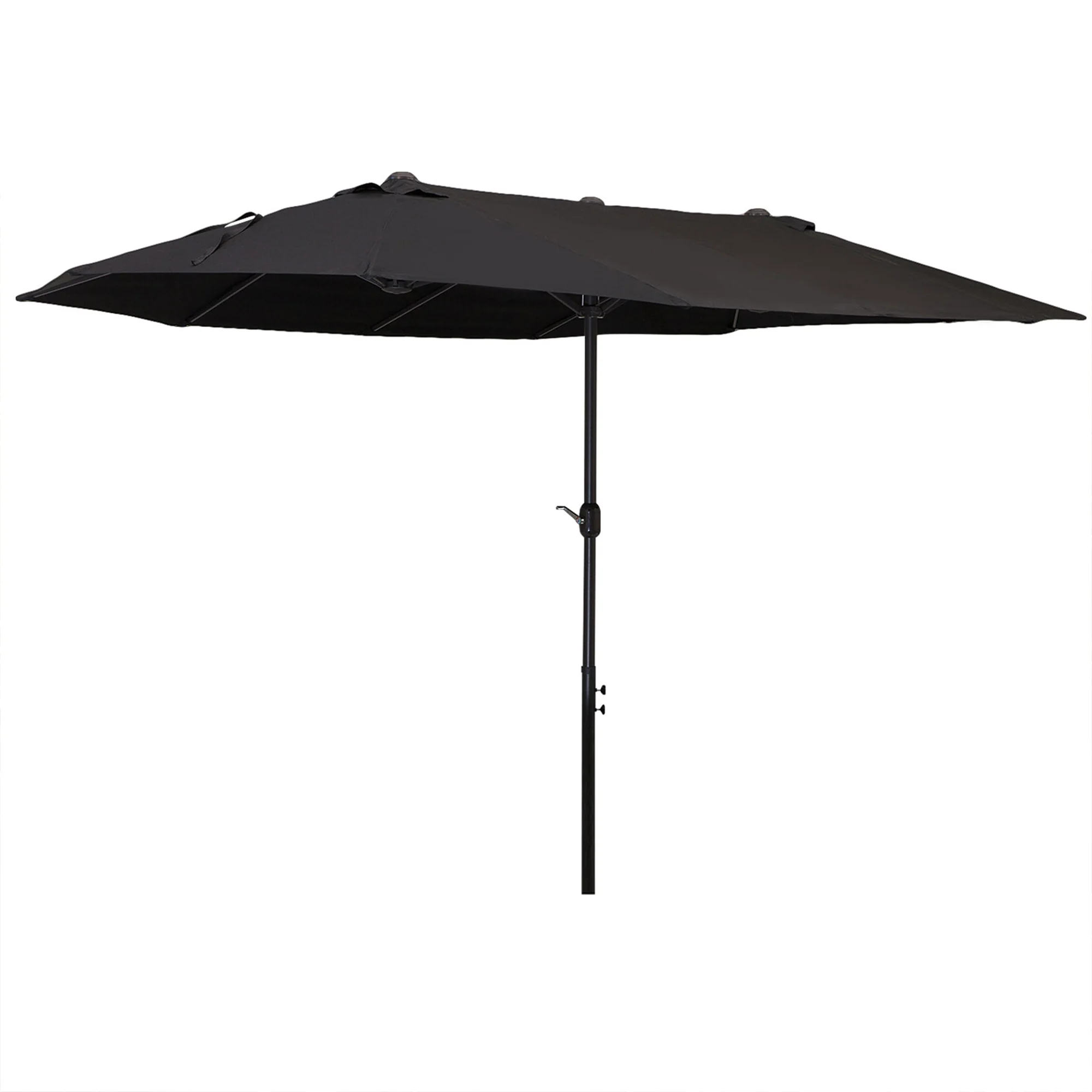 4.6m Garden Patio Parasol, Double-Sided Sun Umbrella, Market Canopy Shade, Black(No Base) - Image 2