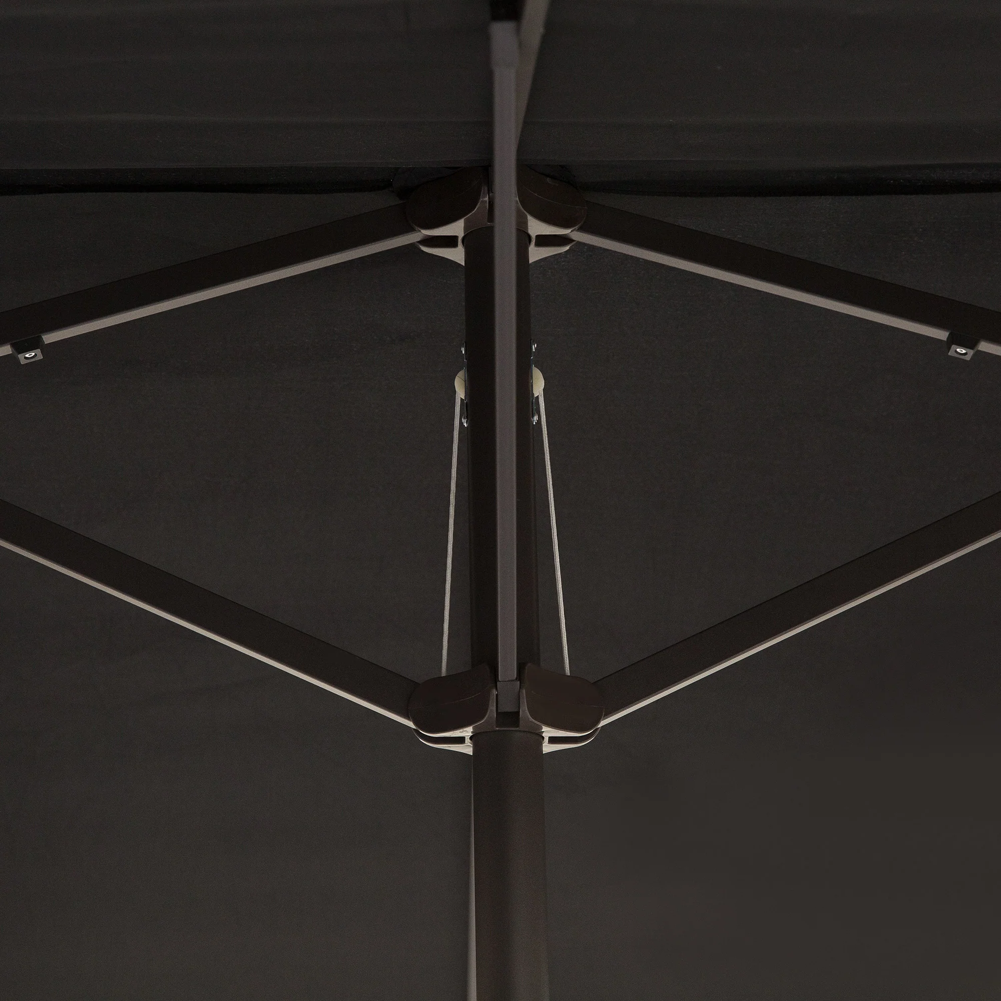 4.6m Garden Patio Parasol, Double-Sided Sun Umbrella, Market Canopy Shade, Black(No Base) - Image 9