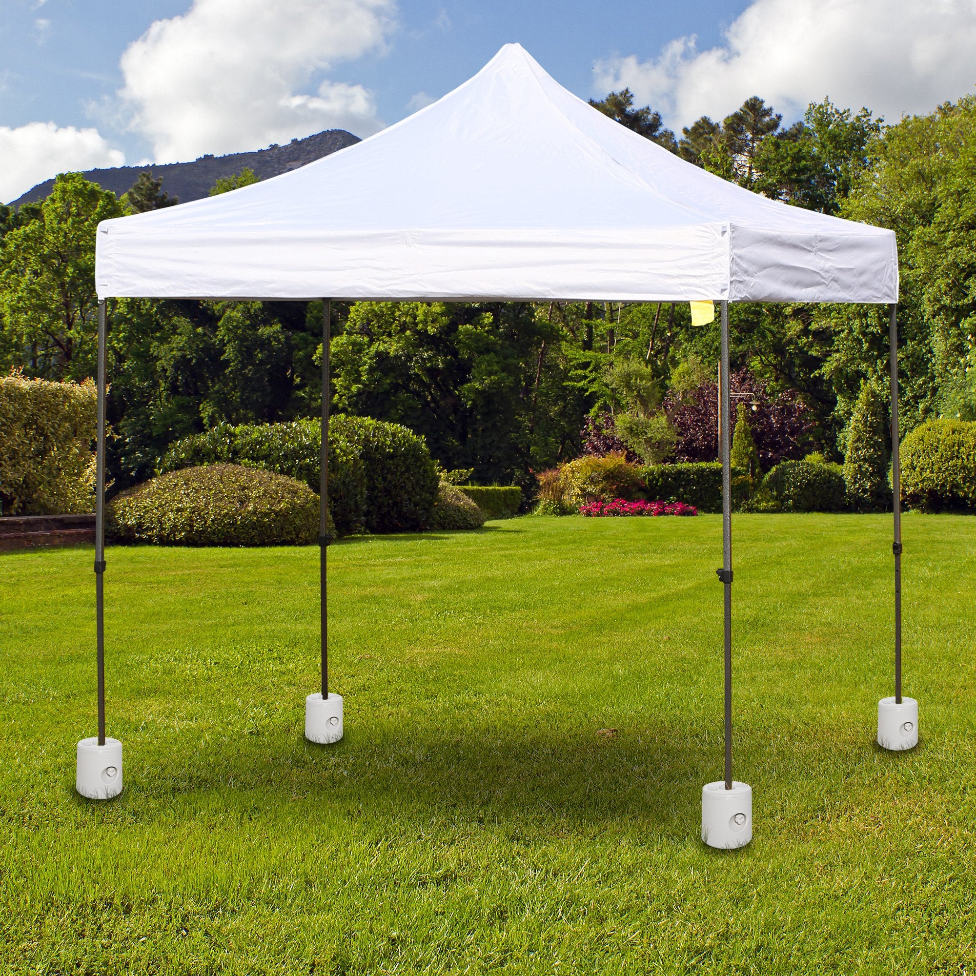 4 Pack 36kg Gazebo Weights, Canopy Tent Weights w/ Rapid Clip, Water & Sand Filled, White - Image 3
