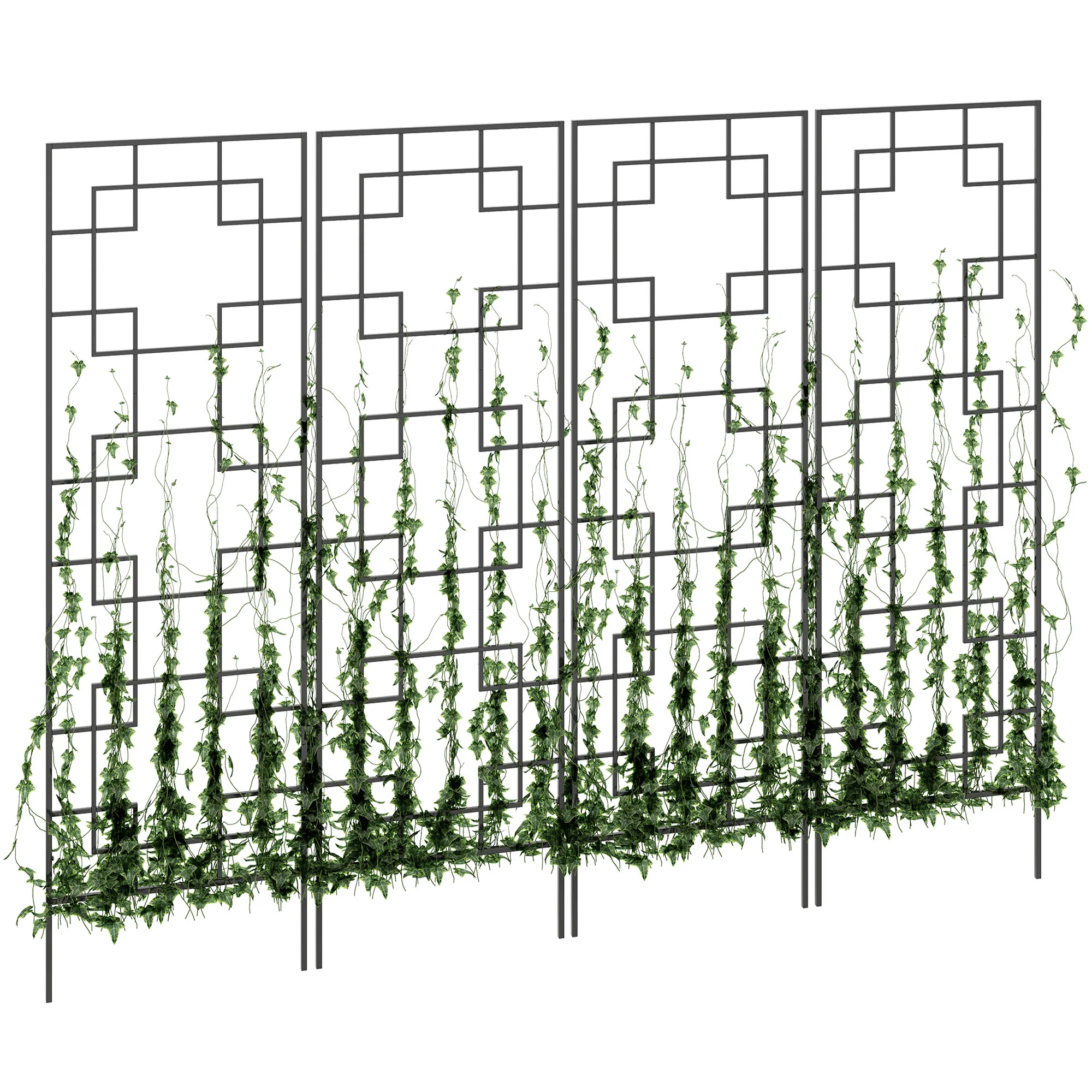 4-Pack 72" Metal Garden Trellis for Climbing Plants