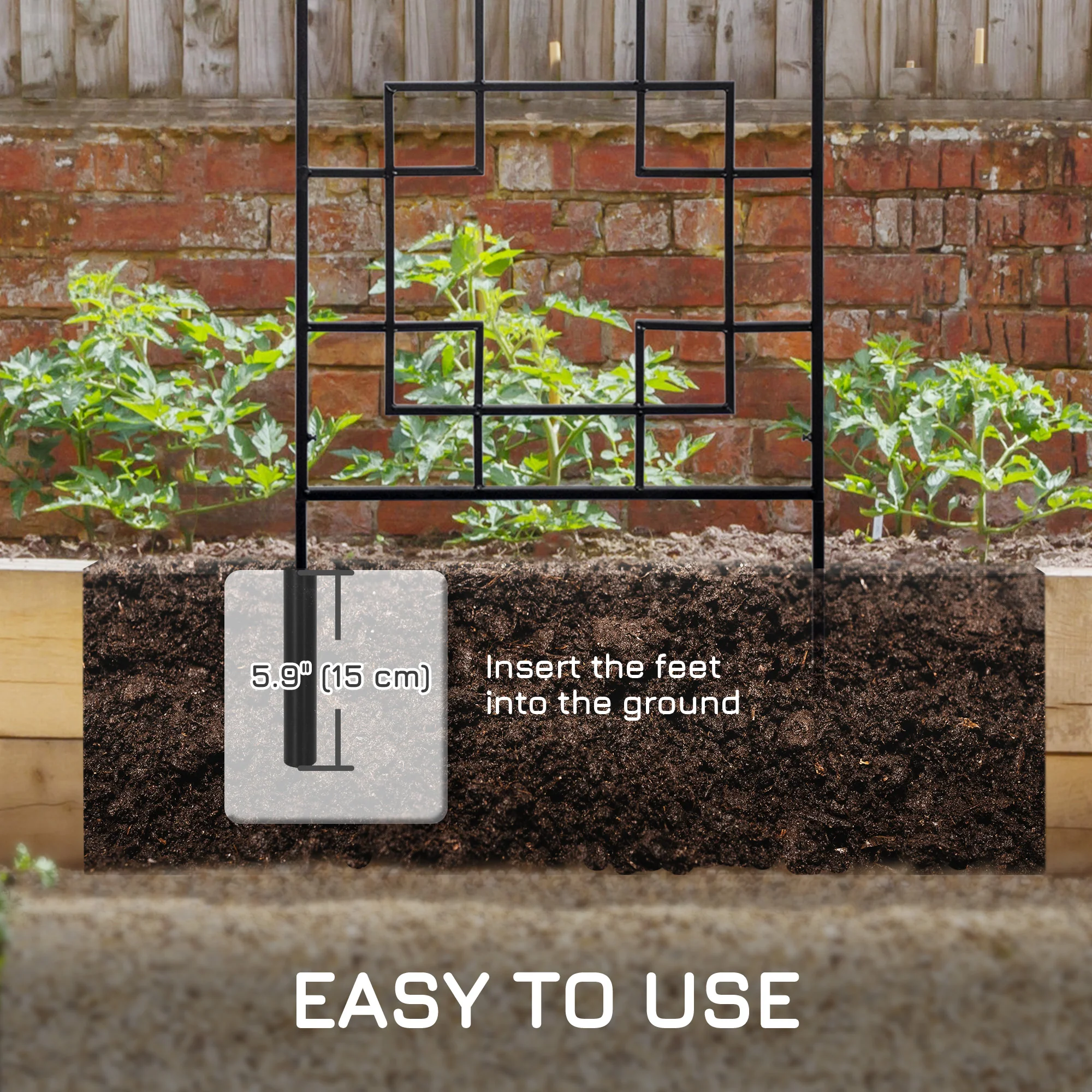 4-Pack 72" Metal Garden Trellis for Climbing Plants - Image 7
