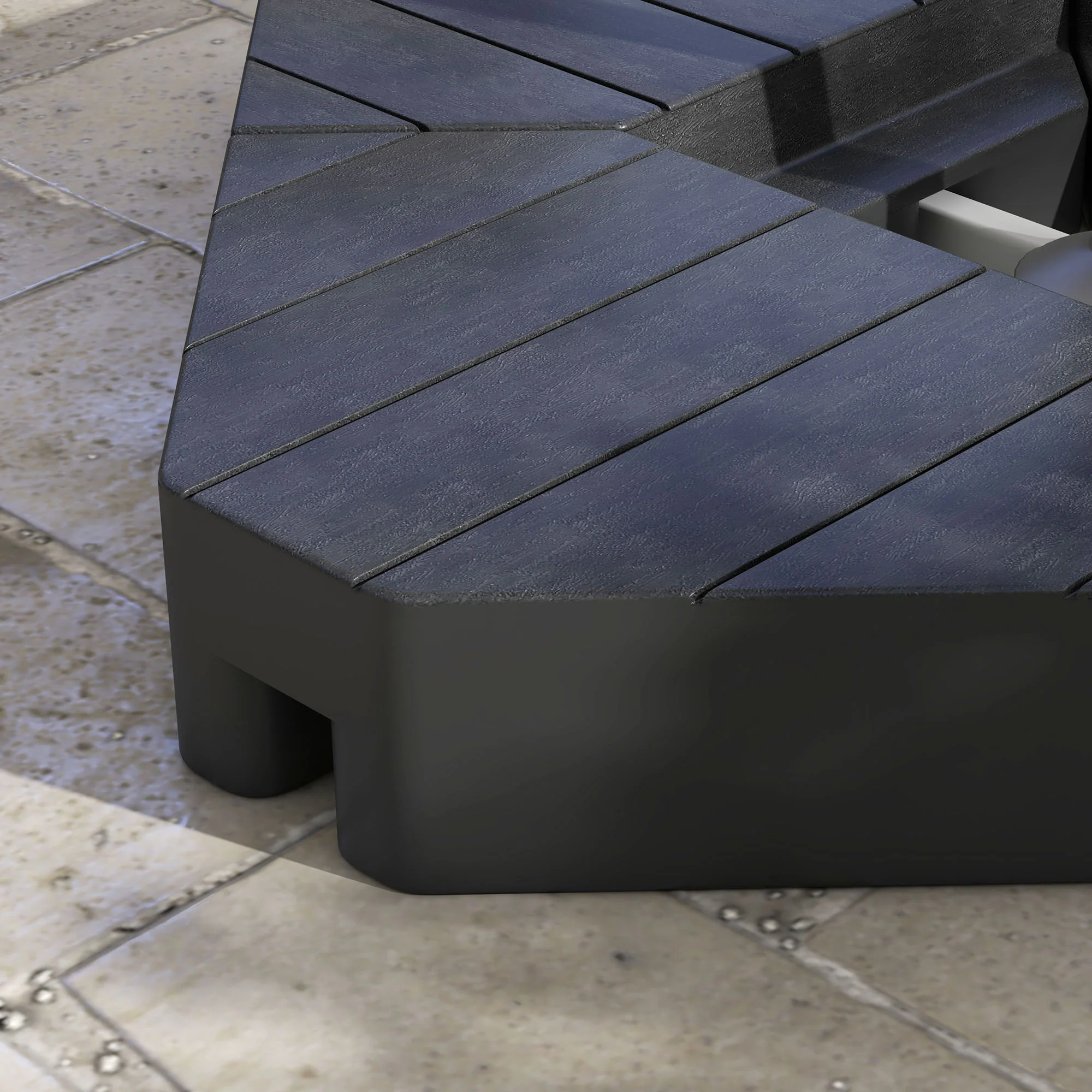 4-Piece Cantilever Umbrella Weight Set (176lb Sand Capacity), Black - Image 10