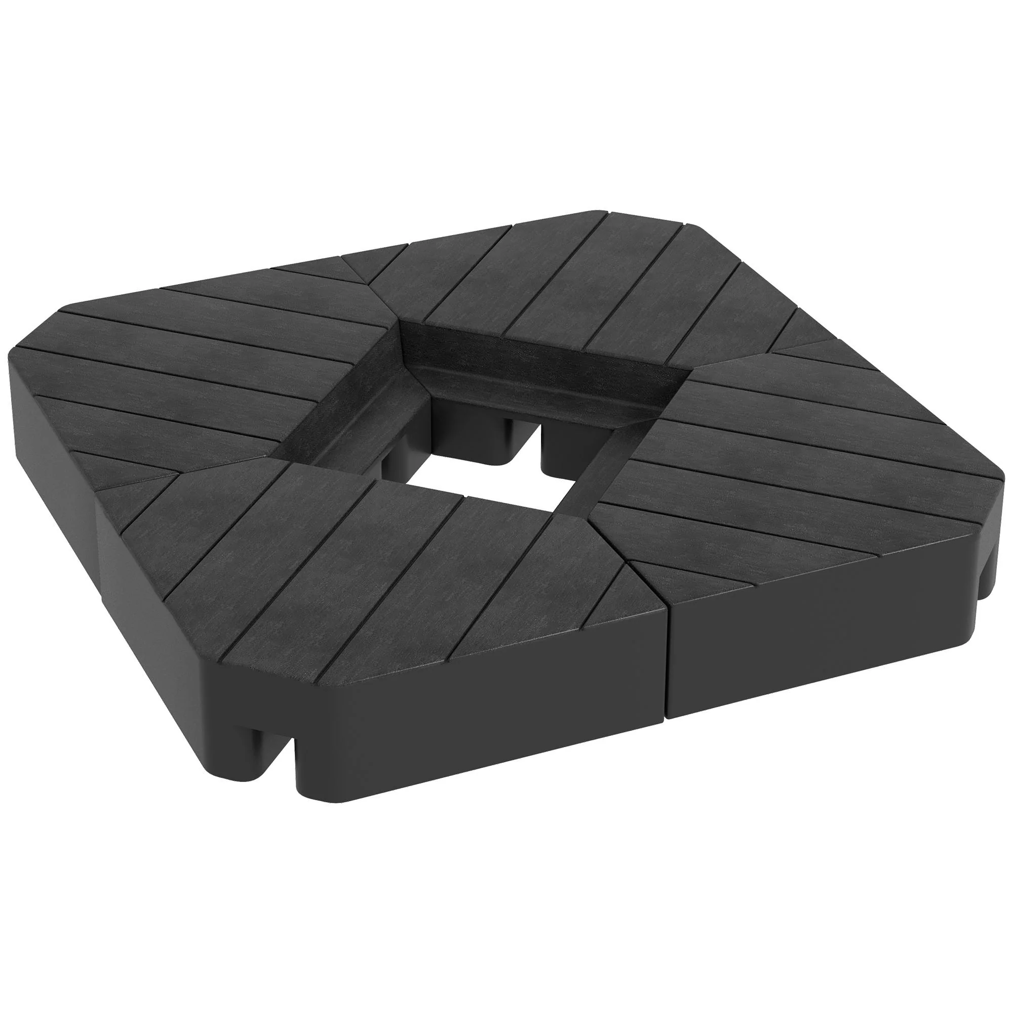 4-Piece Cantilever Umbrella Weight Set (176lb Sand Capacity), Black - Image 2