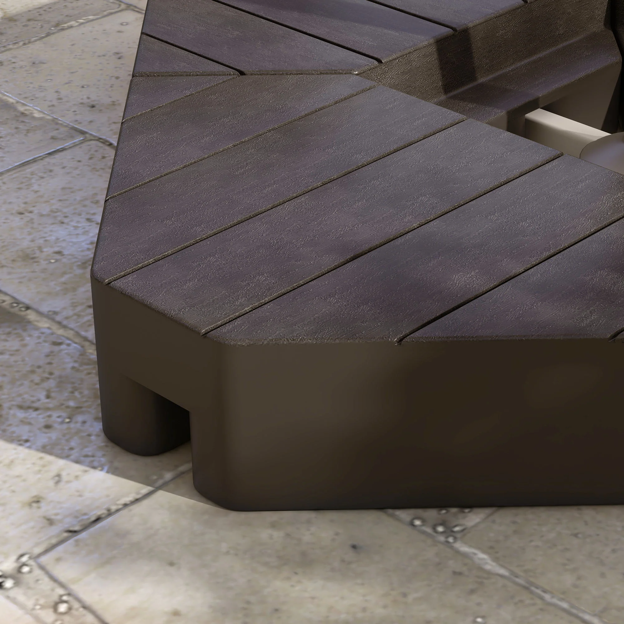 4-Piece Cantilever Umbrella Weight Set, Filled Up to 176lb Sand/ 132lb Water, Brown - Image 10