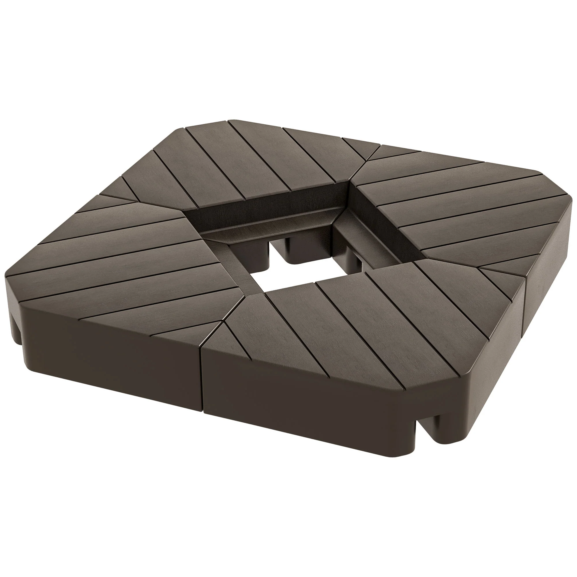 4-Piece Cantilever Umbrella Weight Set, Filled Up to 176lb Sand/ 132lb Water, Brown - Image 12