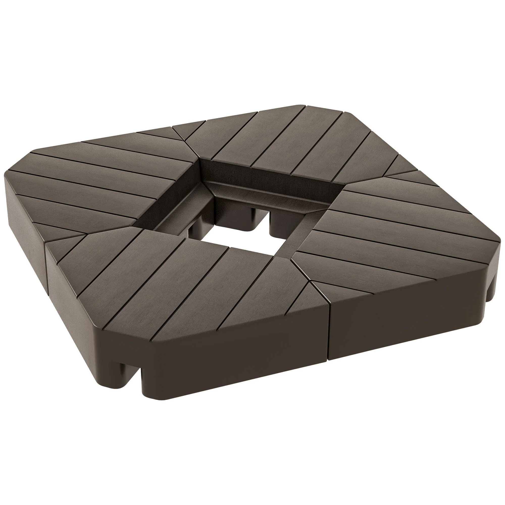 4-Piece Cantilever Umbrella Weight Set, Filled Up to 176lb Sand/ 132lb Water, Brown - Image 2