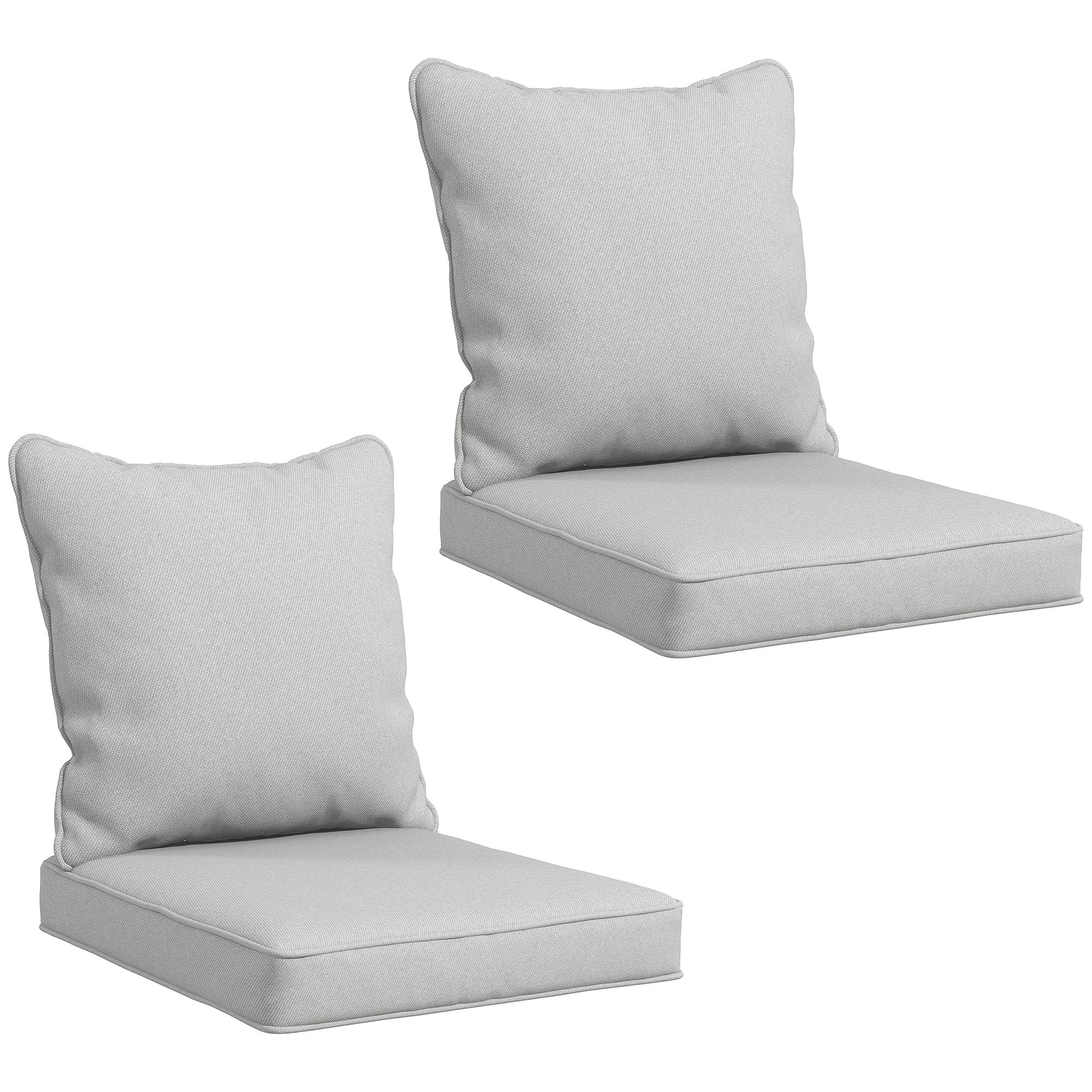 4-Piece Seat Cushion Back Pillows Replacement, Outdoor Patio Chair Cushions Set, Light Grey - Image 12