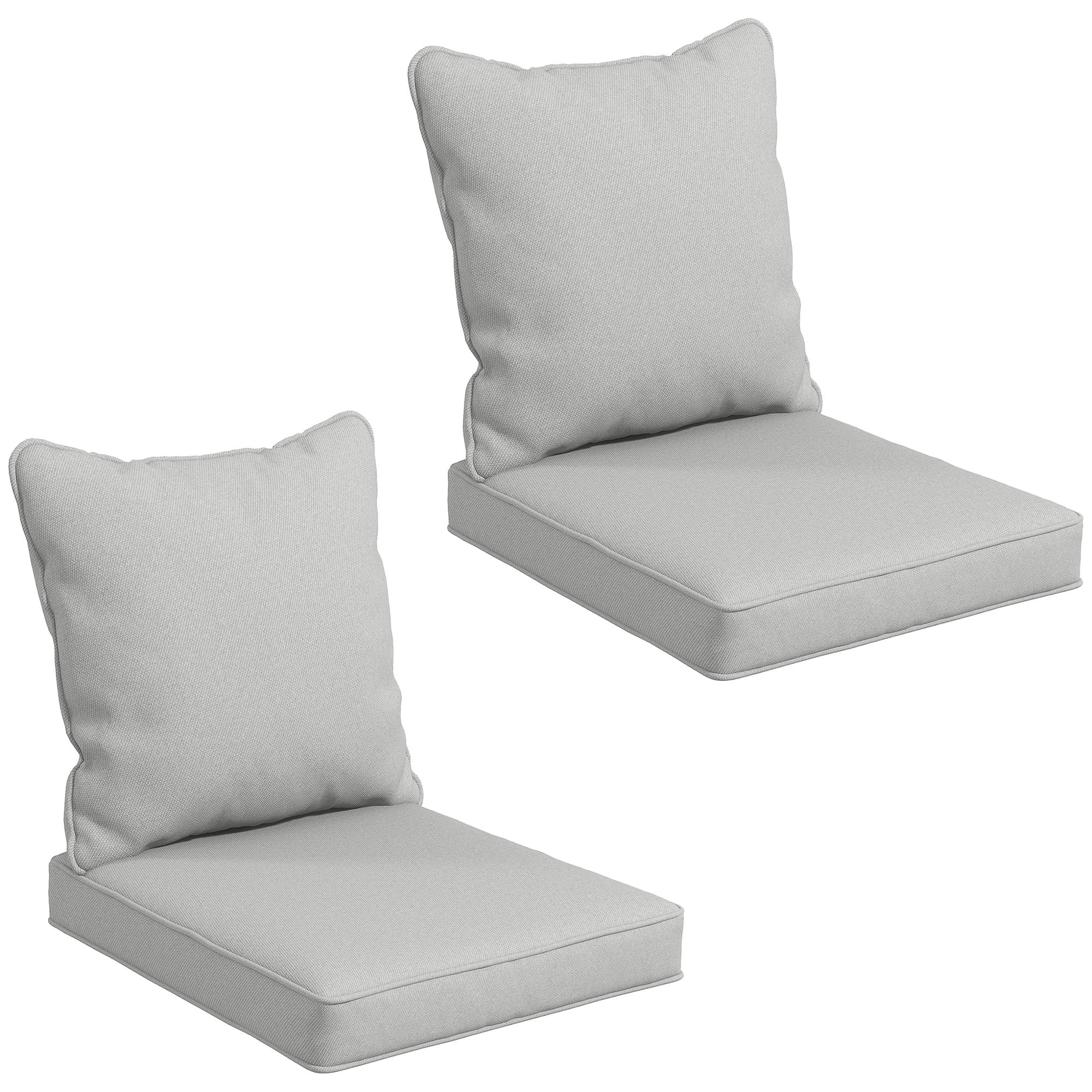 4-Piece Seat Cushion Back Pillows Replacement, Outdoor Patio Chair Cushions Set, Light Grey - Image 2