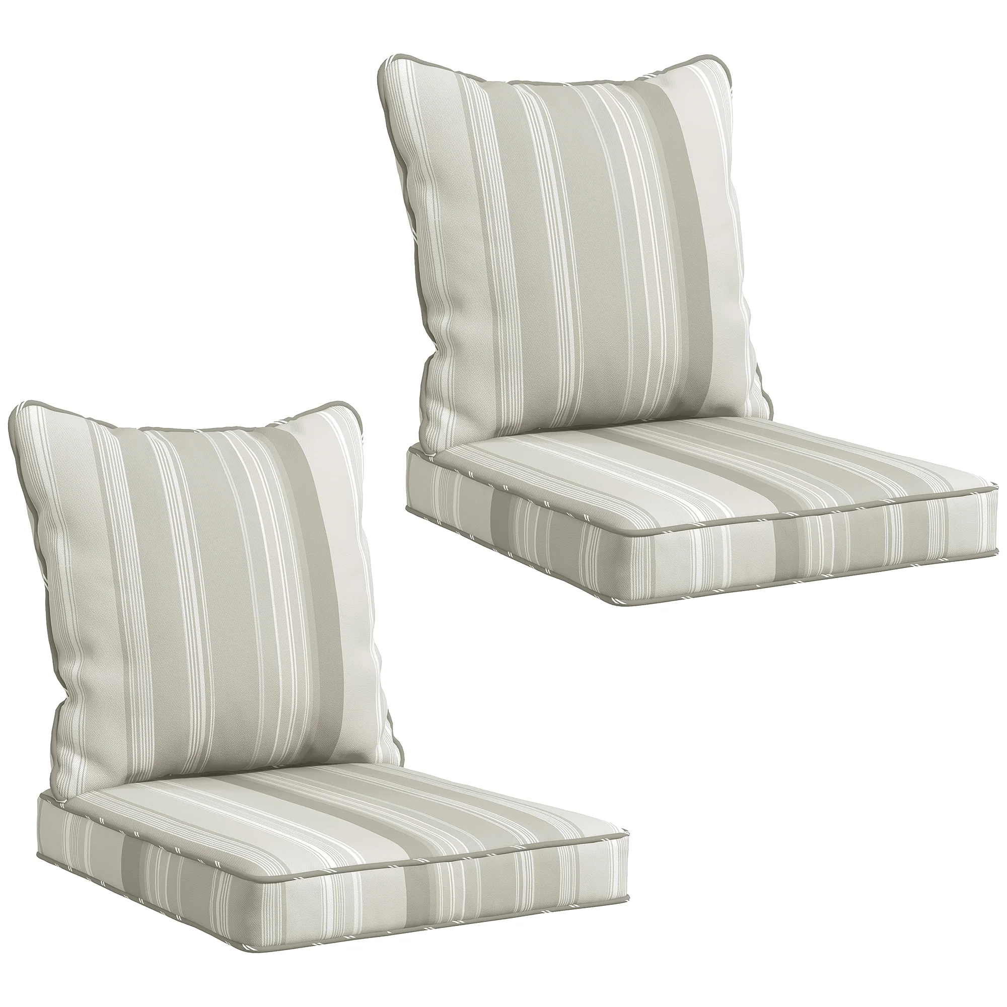 4-Piece Seat Cushion Back Pillows Replacement, Outdoor Patio Chair Cushions Set, Grey