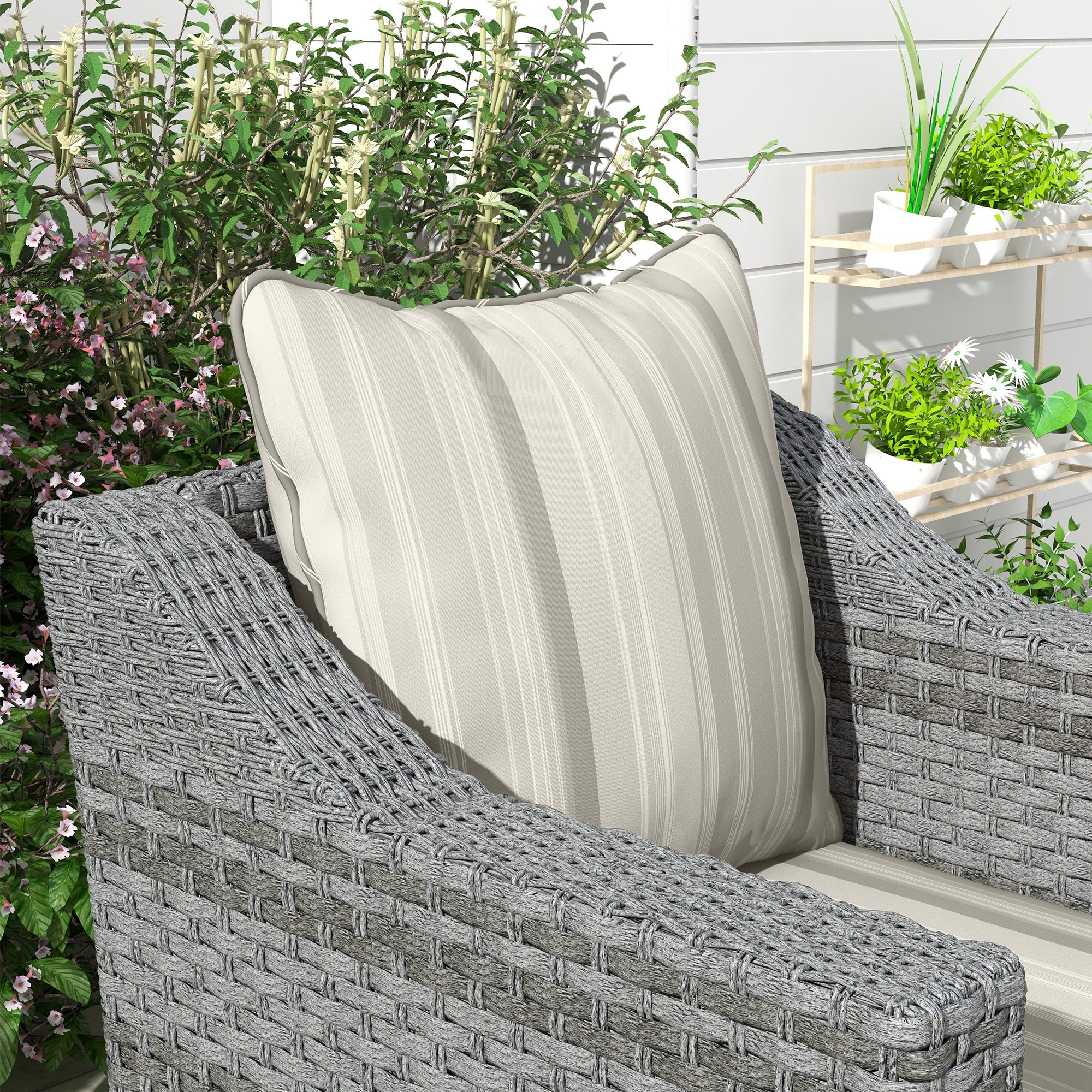 4-Piece Seat Cushion Back Pillows Replacement, Outdoor Patio Chair Cushions Set, Grey - Image 11