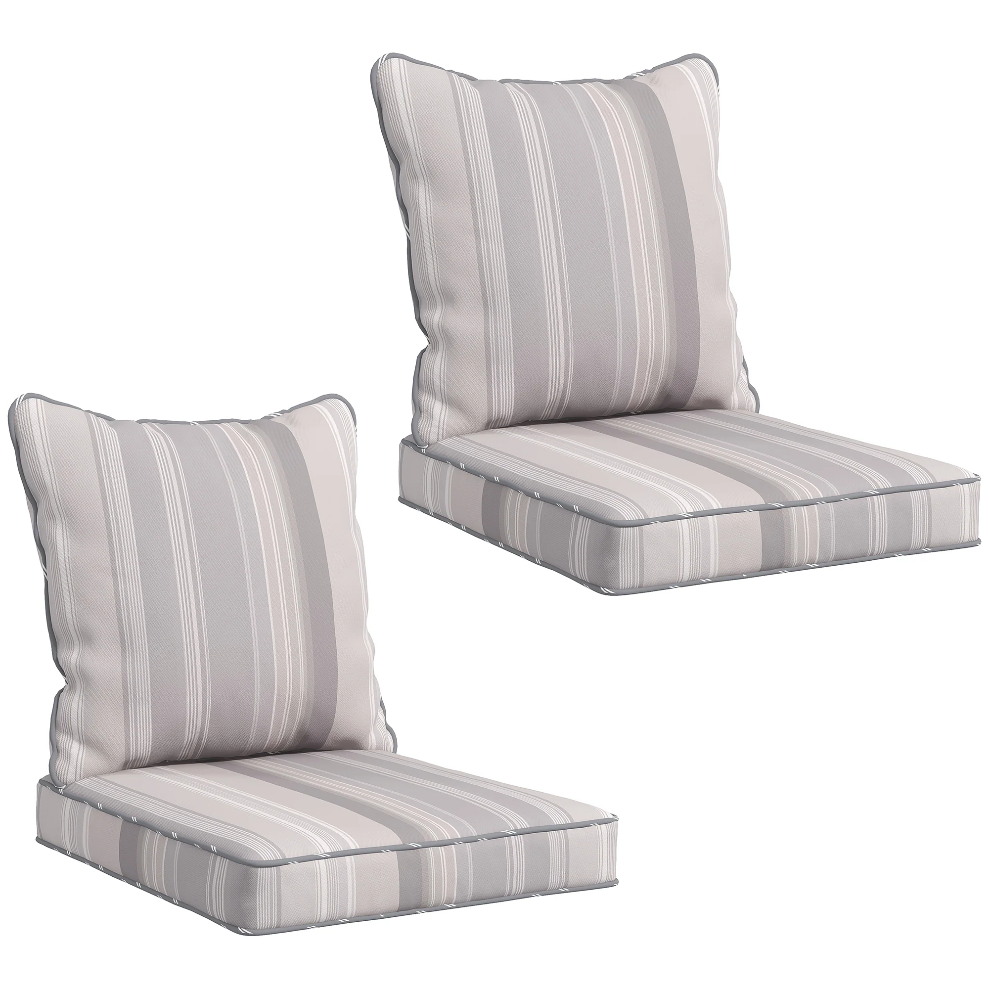 4-Piece Seat Cushion Back Pillows Replacement, Outdoor Patio Chair Cushions Set, Grey - Image 12