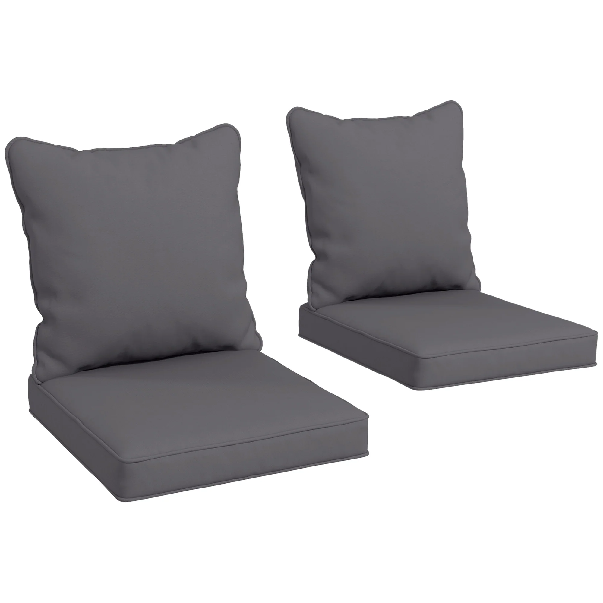 4-Piece Seat Cushion Back Pillows Replacement, Outdoor Patio Chair Cushions Set, Dark Grey - Image 12