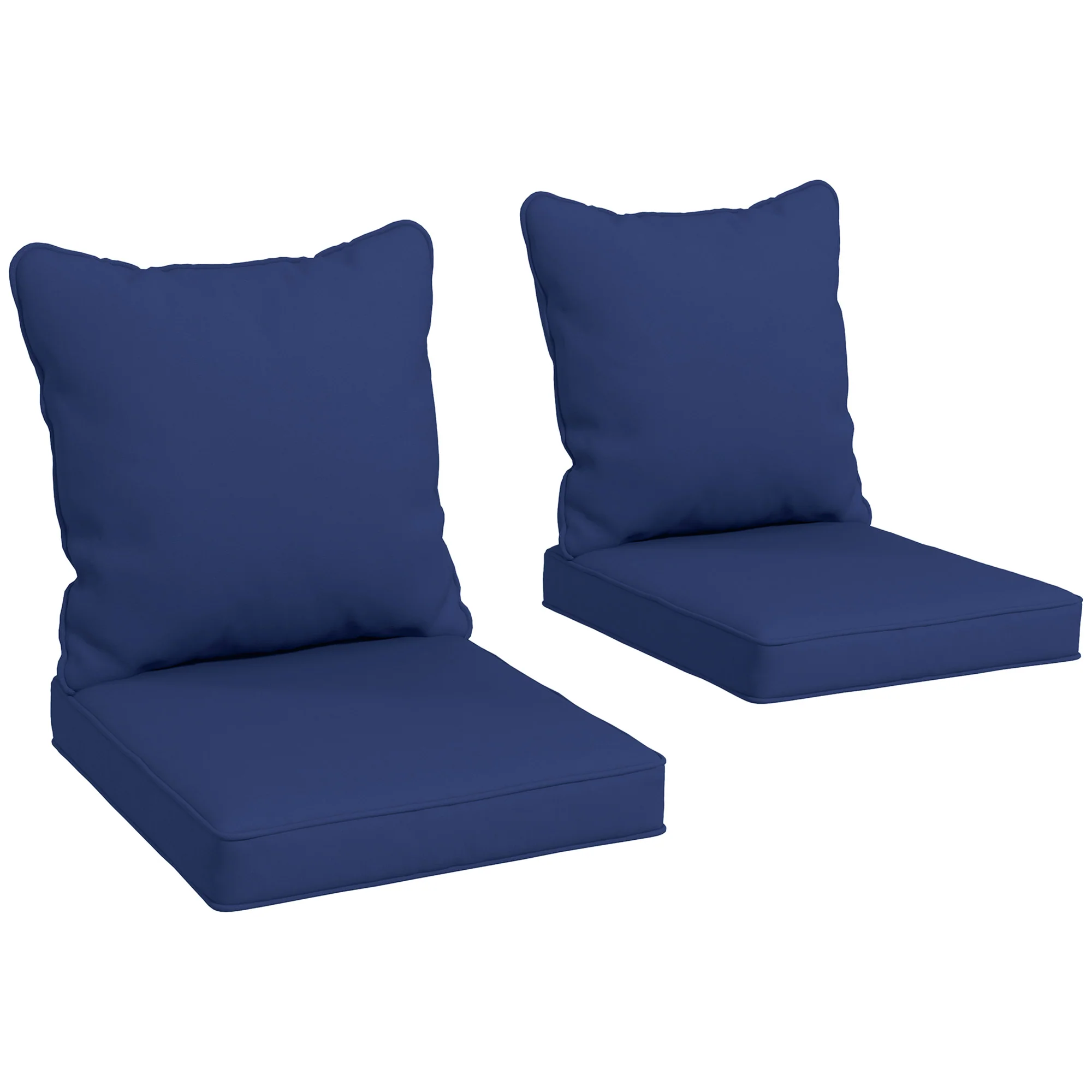 4-Piece Seat Cushion Back Pillows Replacement, Outdoor Patio Chair Cushions Set, Dark Blue - Image 12