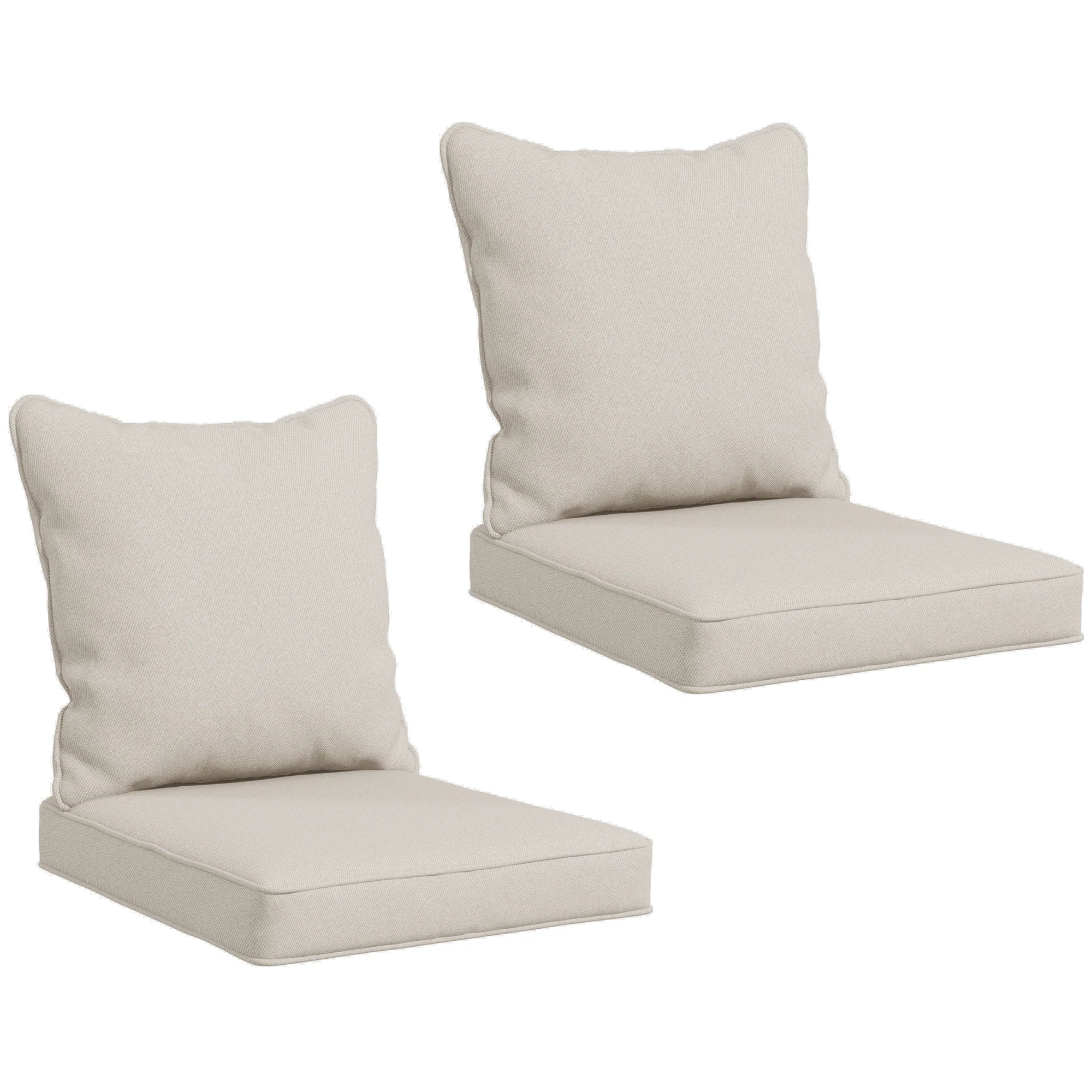 4-Piece Seat Cushion Back Pillows Replacement, Outdoor Patio Chair Cushions Set, Beige - Image 12