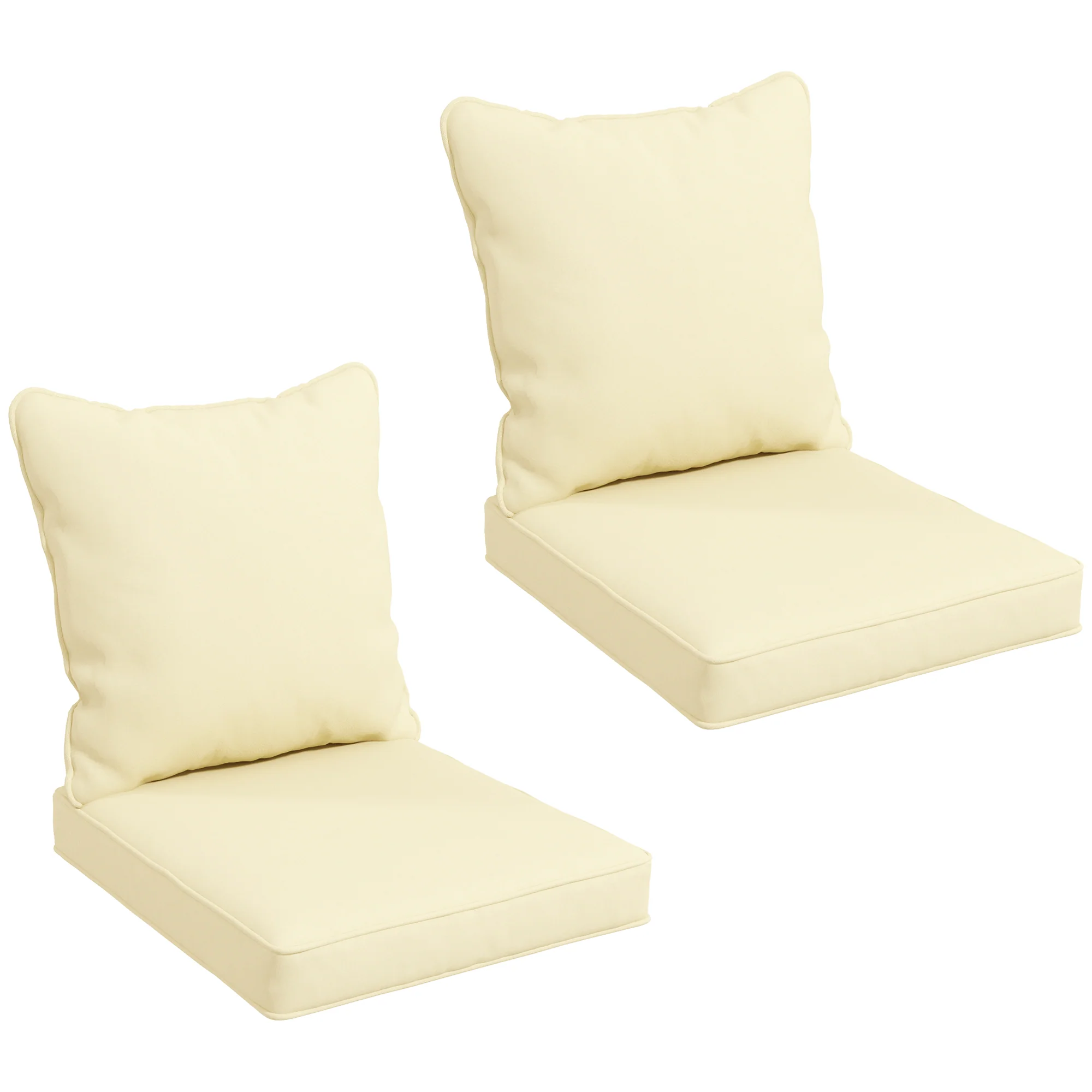 4-Piece Seat Cushion Back Pillows Replacement, Outdoor Patio Chair Cushions Set, Beige - Image 2