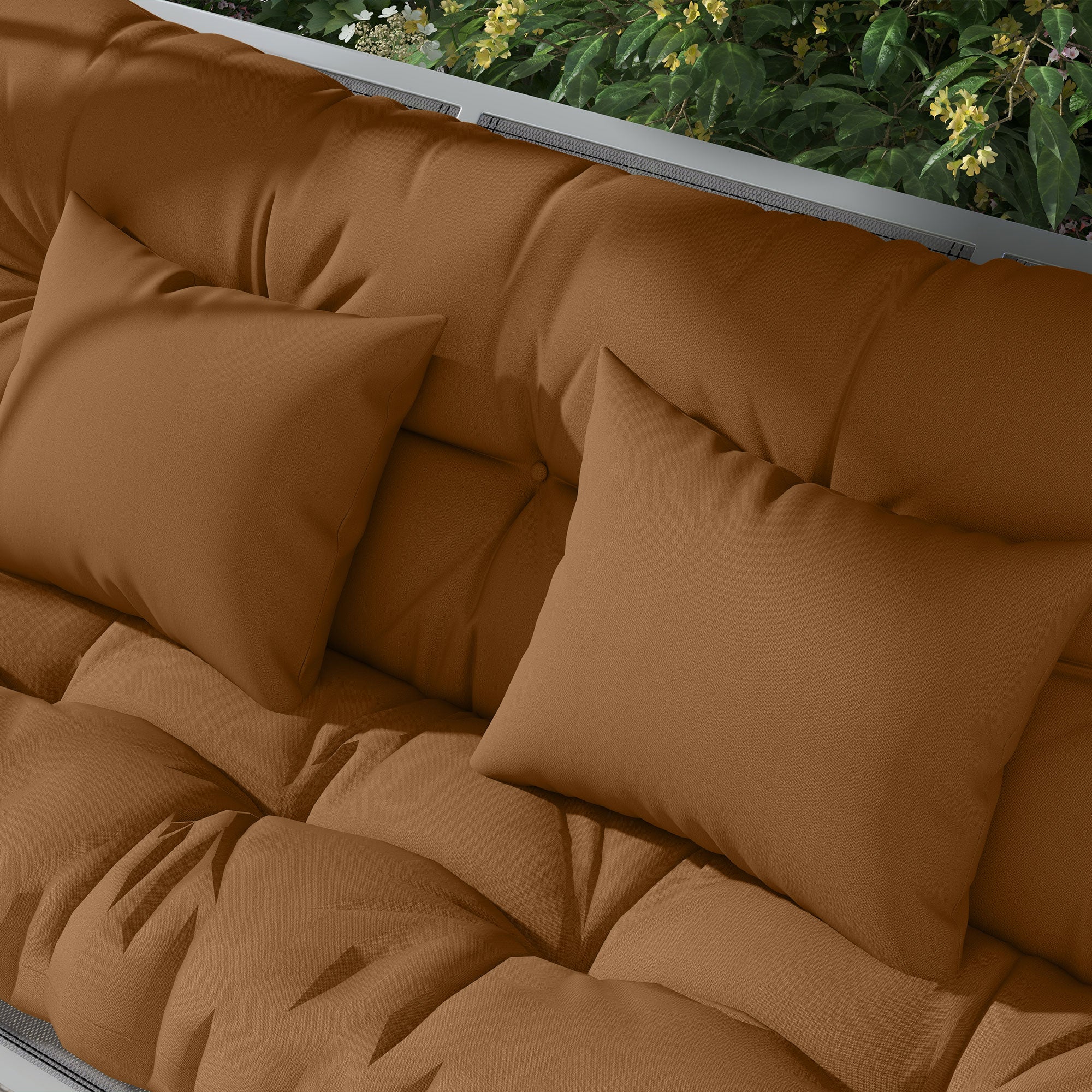 4-Piece Back & Seat Cushion Pillows Replacement, Patio Chair Cushions Set with Ties, Tan - Image 10