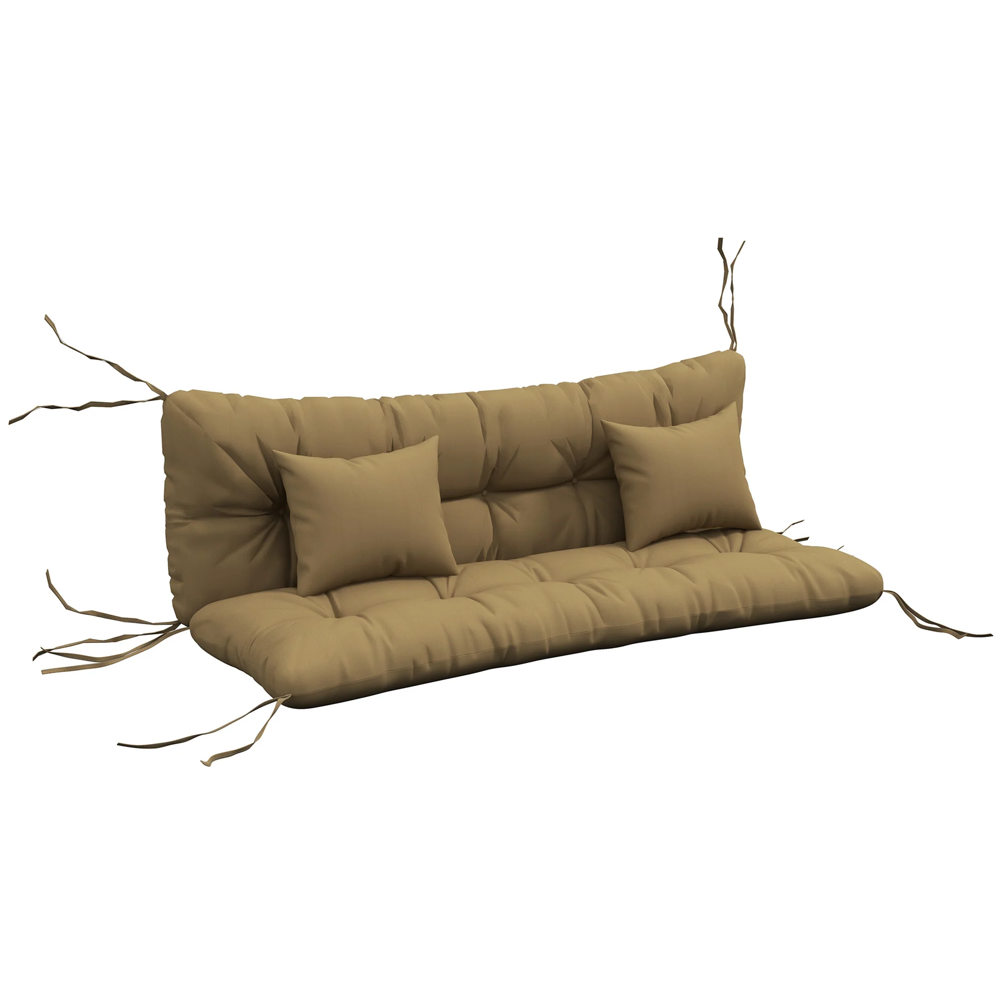4-Piece Back & Seat Cushion Pillows Replacement, Patio Chair Cushions Set with Ties, Tan - Image 12