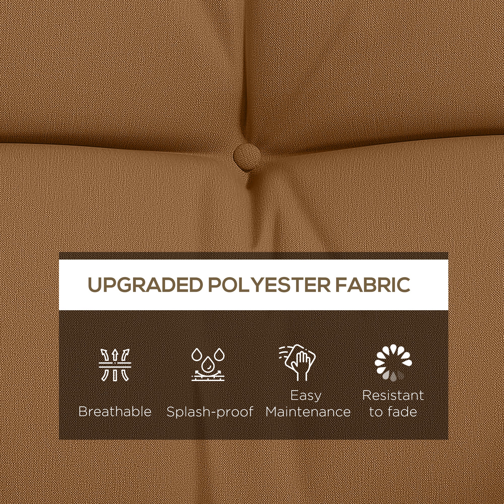 4-Piece Back & Seat Cushion Pillows Replacement, Patio Chair Cushions Set with Ties, Tan - Image 6