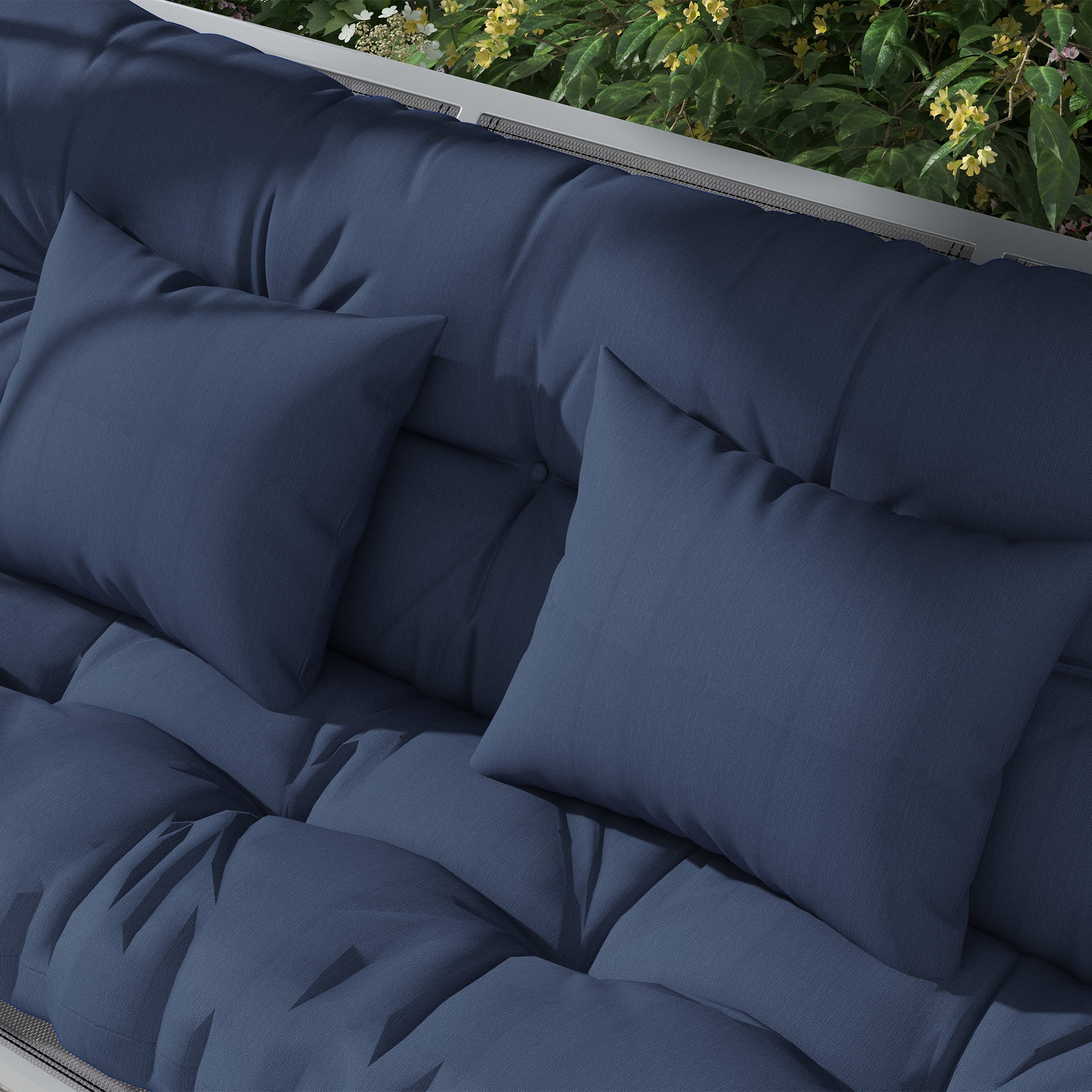 4-Piece Back & Seat Cushion Pillows Replacement, Patio Chair Cushions Set with Ties, Navy Blue - Image 10