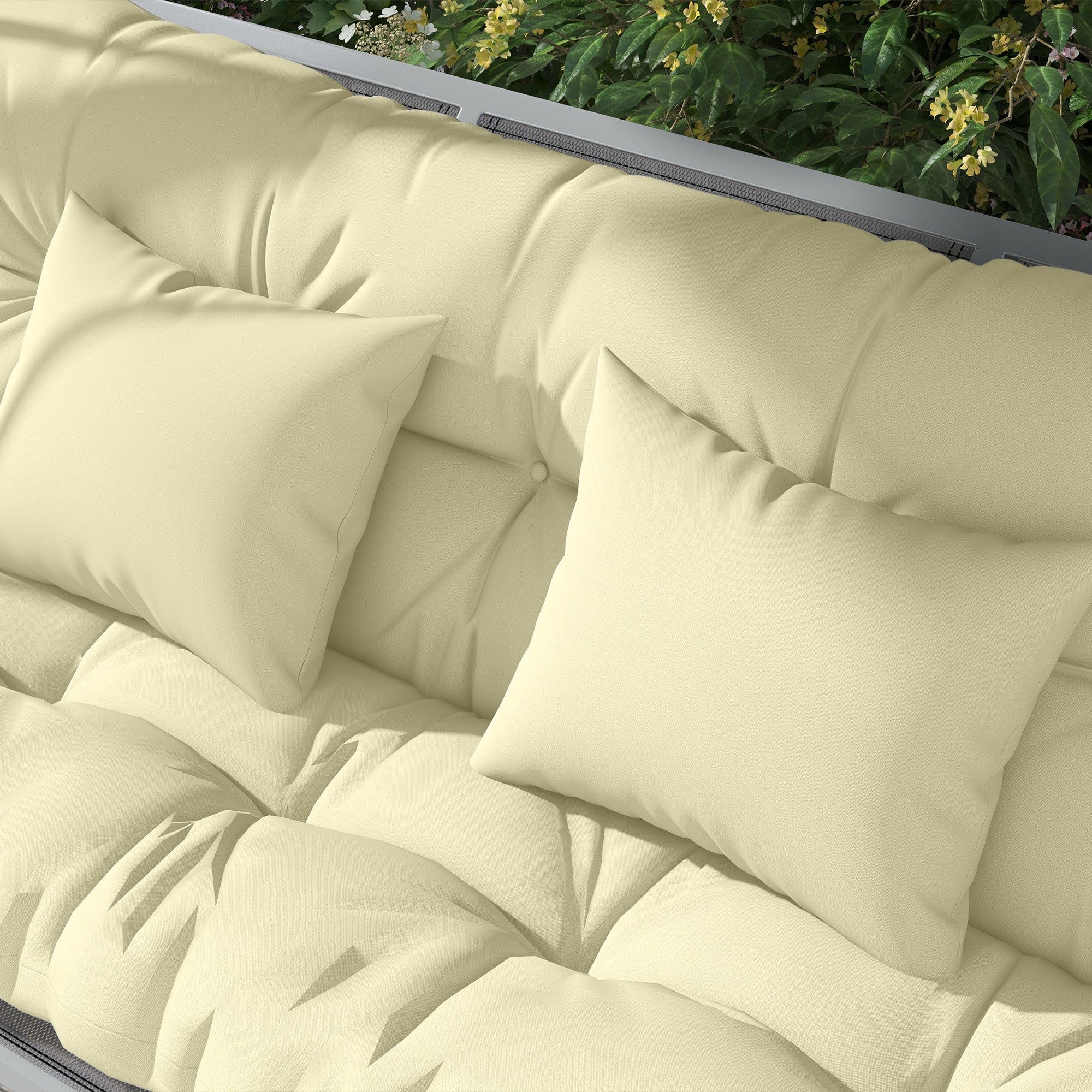 4-Piece Back & Seat Cushion Pillows Replacement, Patio Chair Cushions Set with Ties, Cream White - Image 10