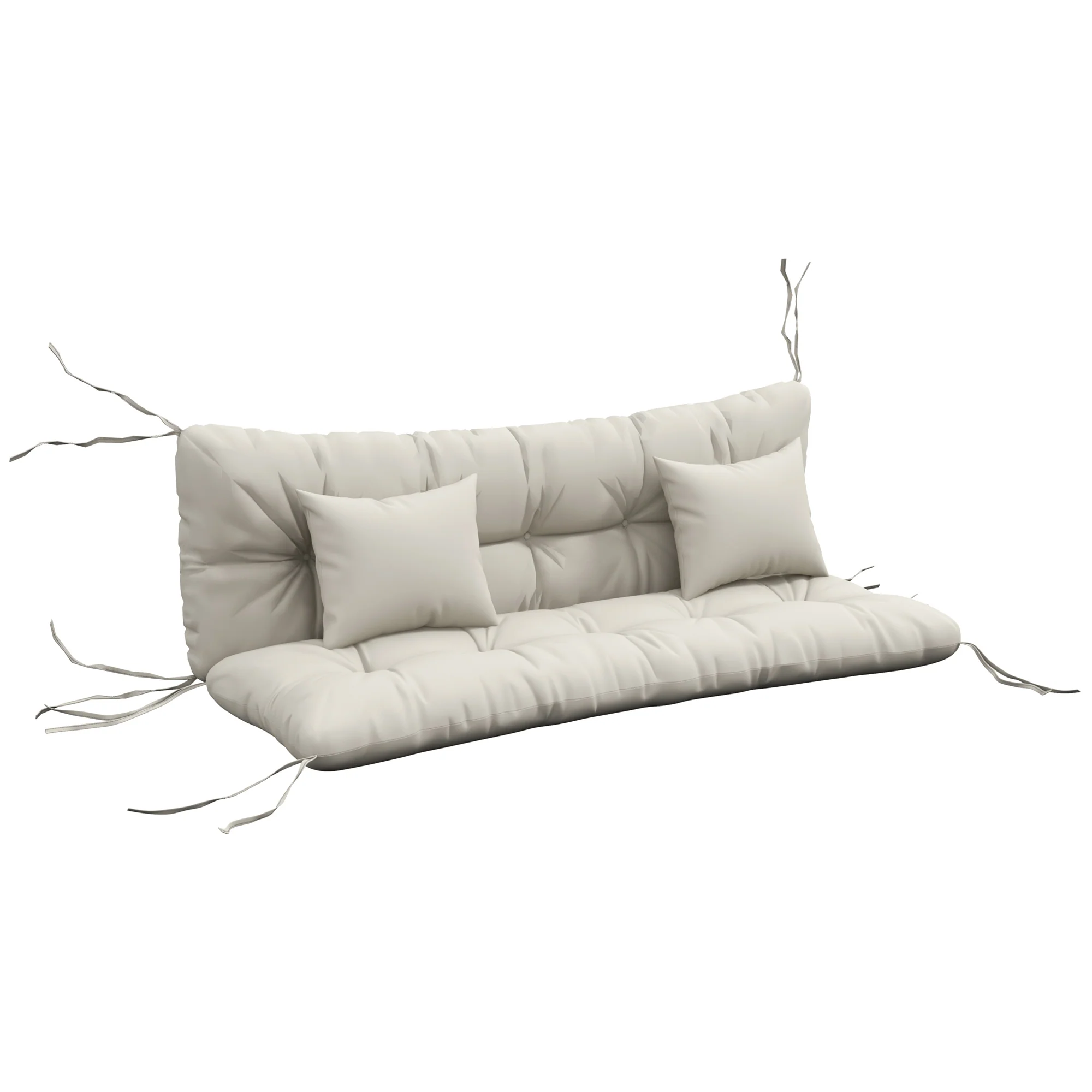 4-Piece Back & Seat Cushion Pillows Replacement, Patio Chair Cushions Set with Ties, Cream White - Image 12