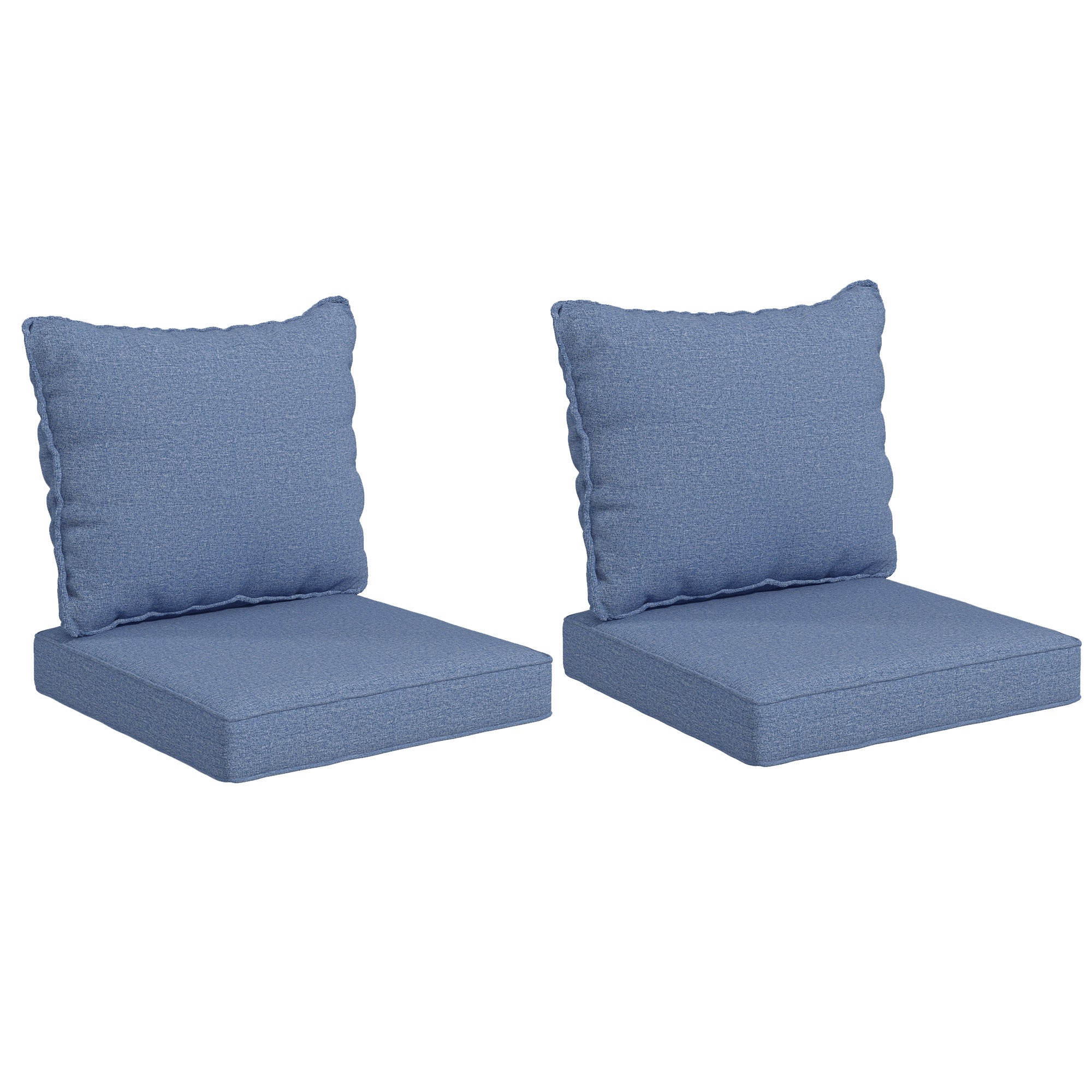 4-Piece Seat Cushion Pillows Replacement, Patio Chair Cushions Set with Back, Blue