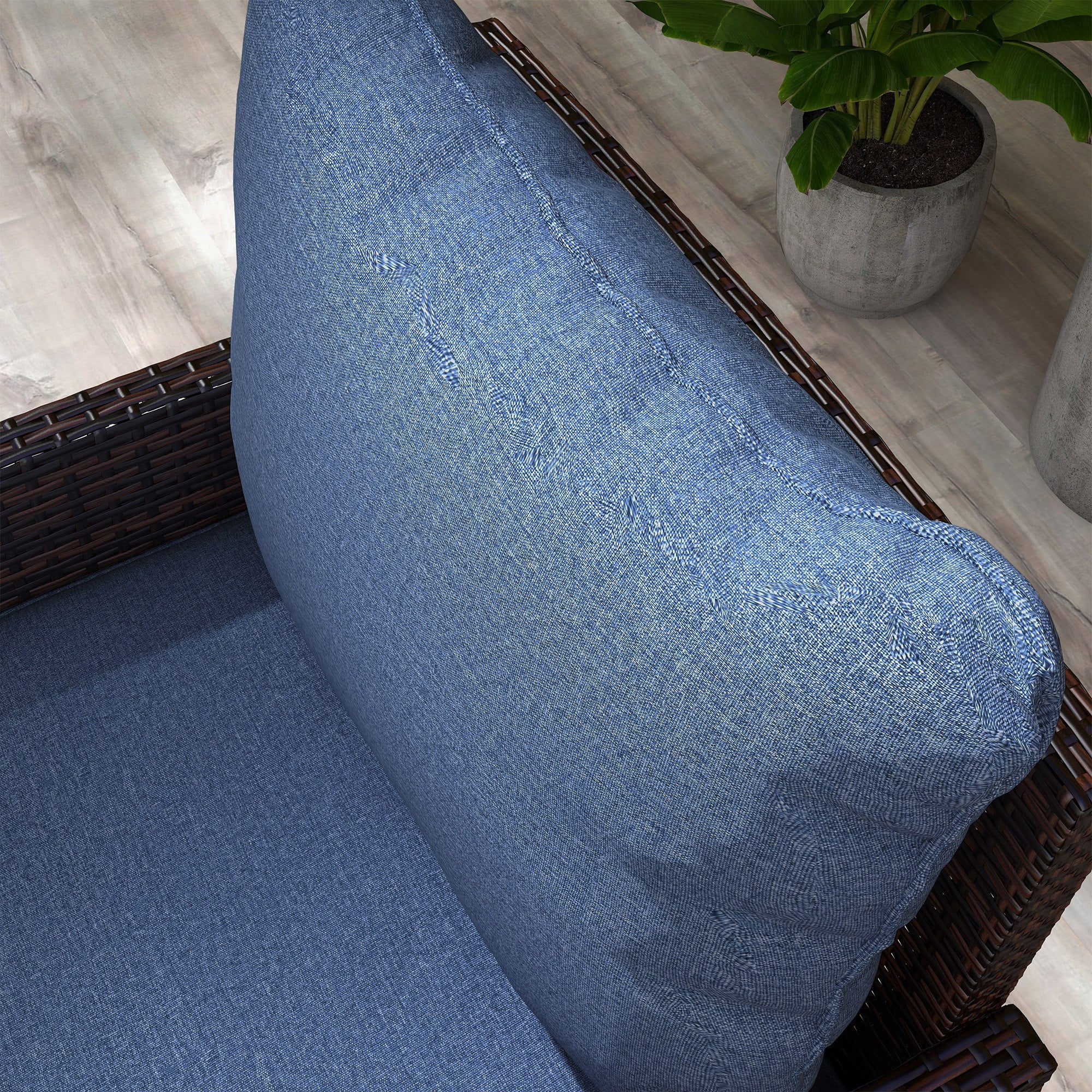 4-Piece Seat Cushion Pillows Replacement, Patio Chair Cushions Set with Back, Blue - Image 10
