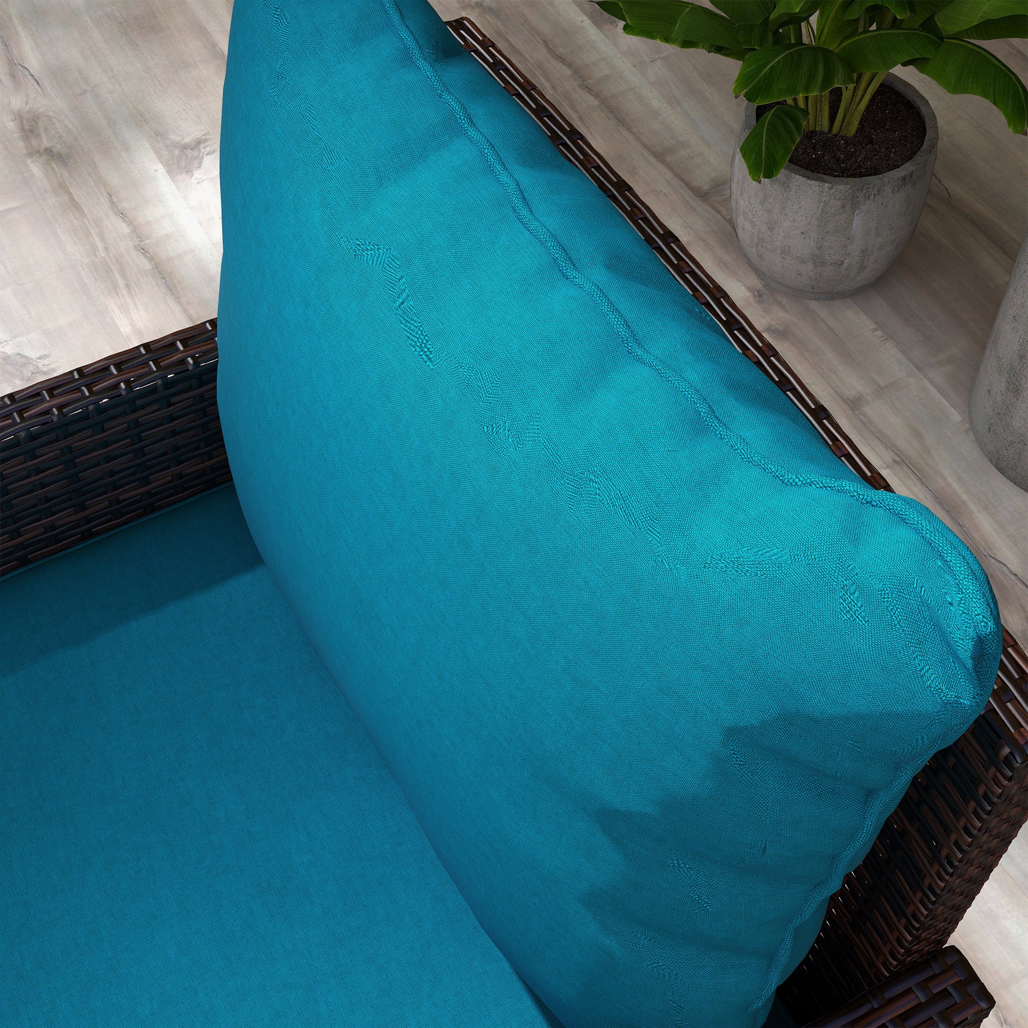 4-Piece Seat Cushion Pillows Replacement, Patio Chair Cushions Set with Back, Turquoise - Image 10
