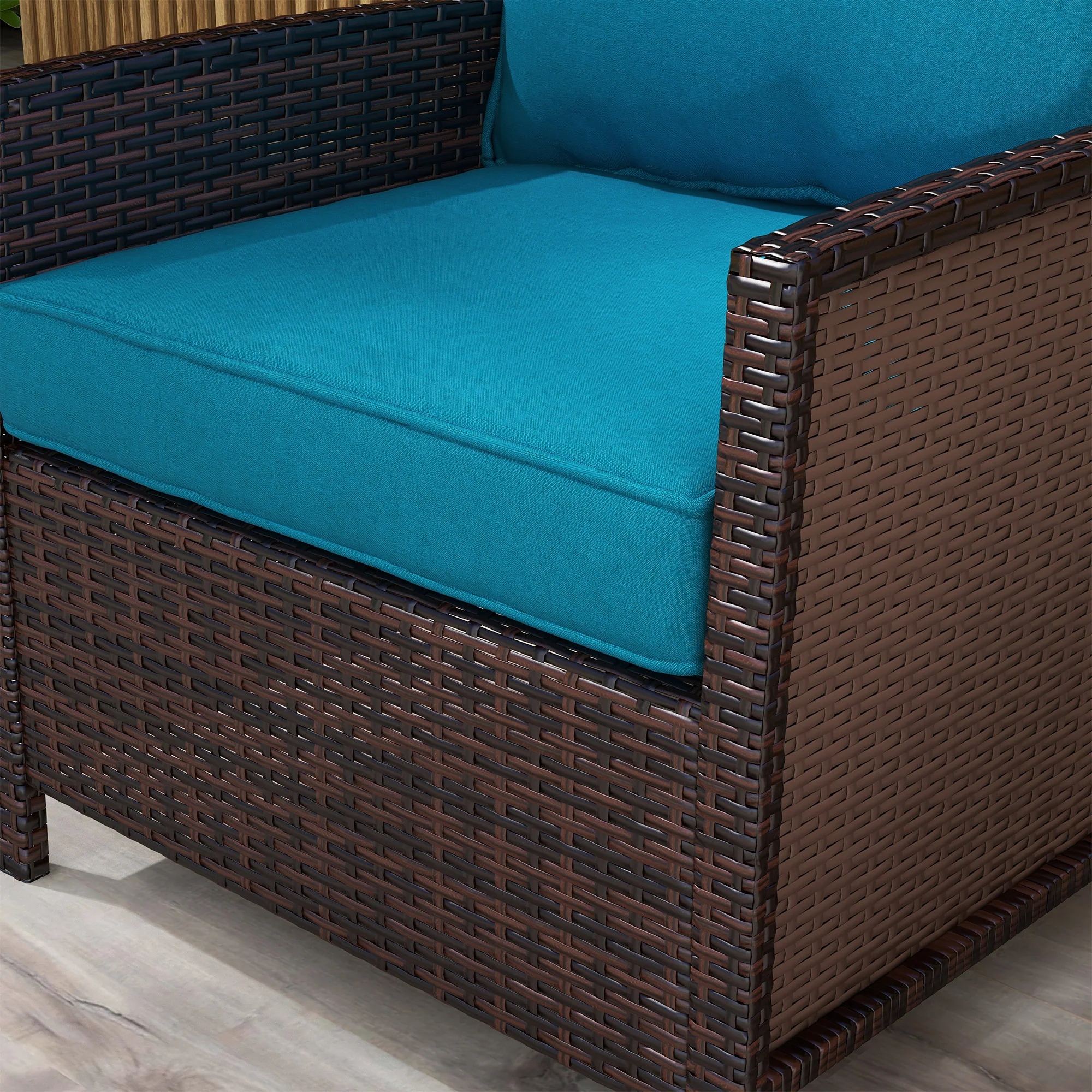 4-Piece Seat Cushion Pillows Replacement, Patio Chair Cushions Set with Back, Turquoise - Image 11