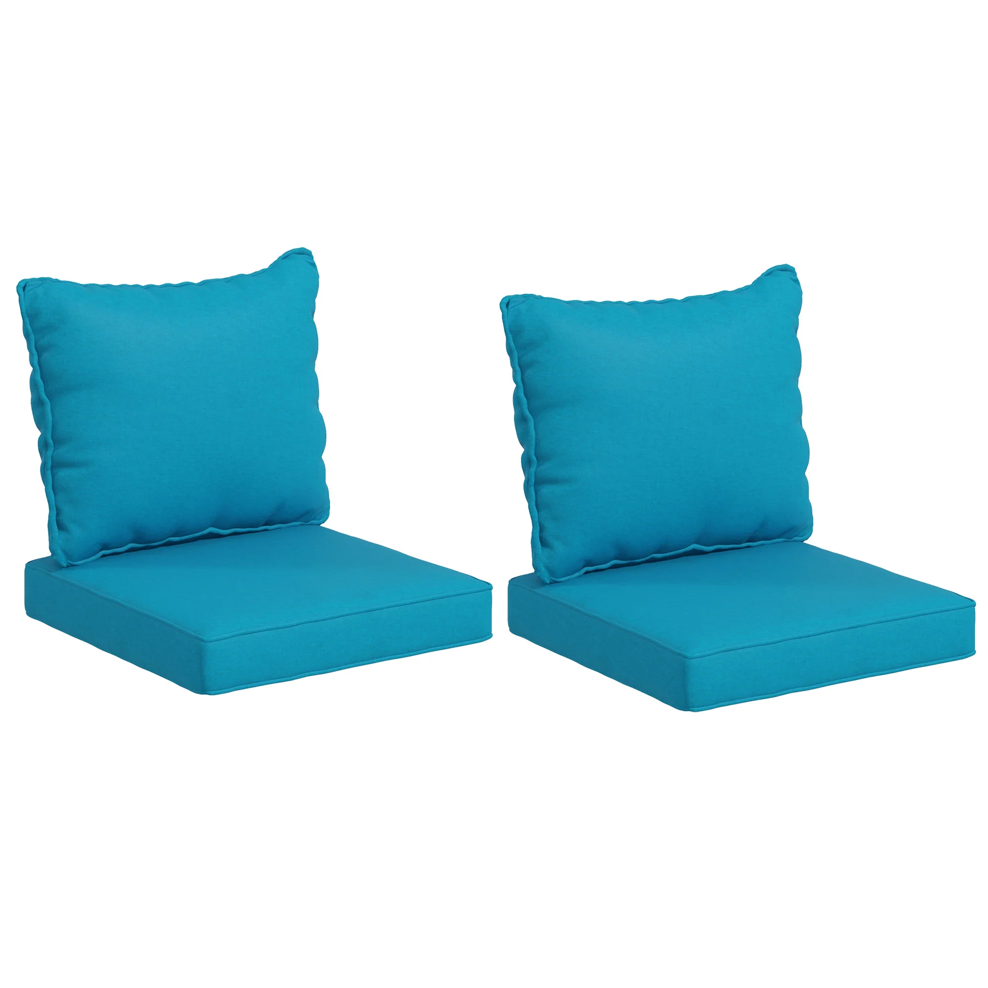 4-Piece Seat Cushion Pillows Replacement, Patio Chair Cushions Set with Back, Turquoise - Image 12