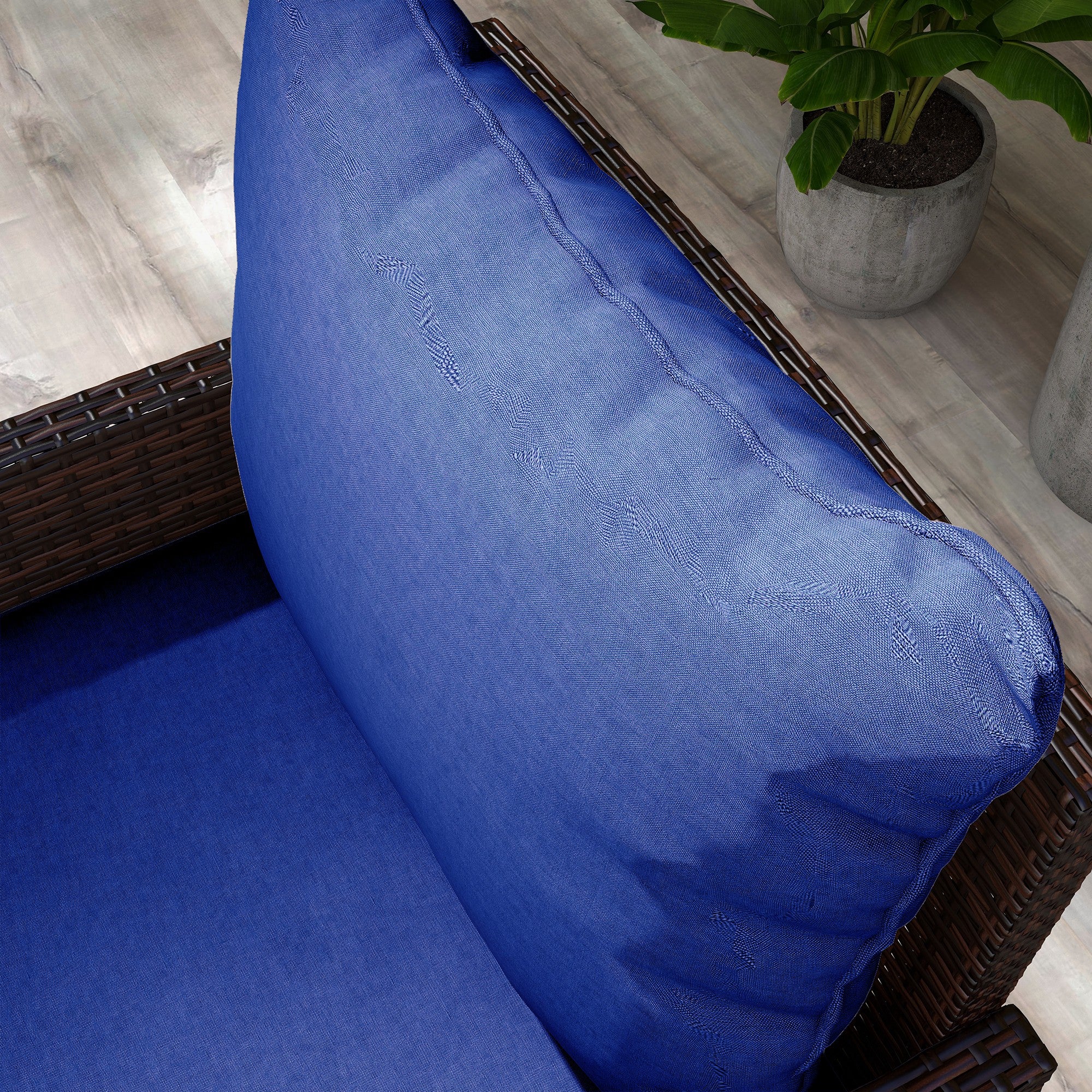 4-Piece Seat Cushion Pillows Replacement, Patio Chair Cushions Set with Back, Navy Blue - Image 10
