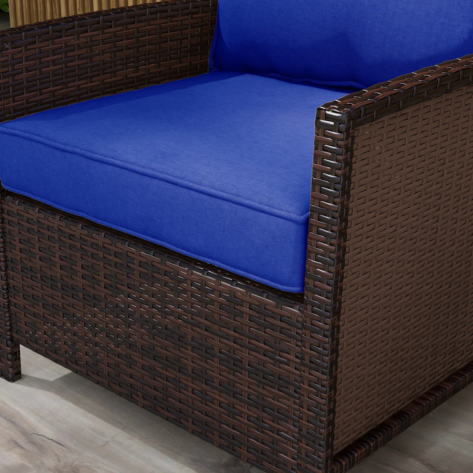 4-Piece Seat Cushion Pillows Replacement, Patio Chair Cushions Set with Back, Navy Blue - Image 11