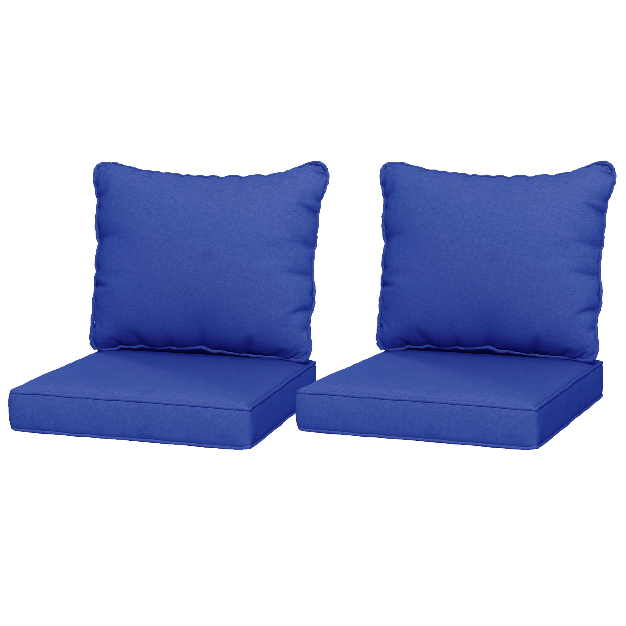 4-Piece Seat Cushion Pillows Replacement, Patio Chair Cushions Set with Back, Navy Blue - Image 2
