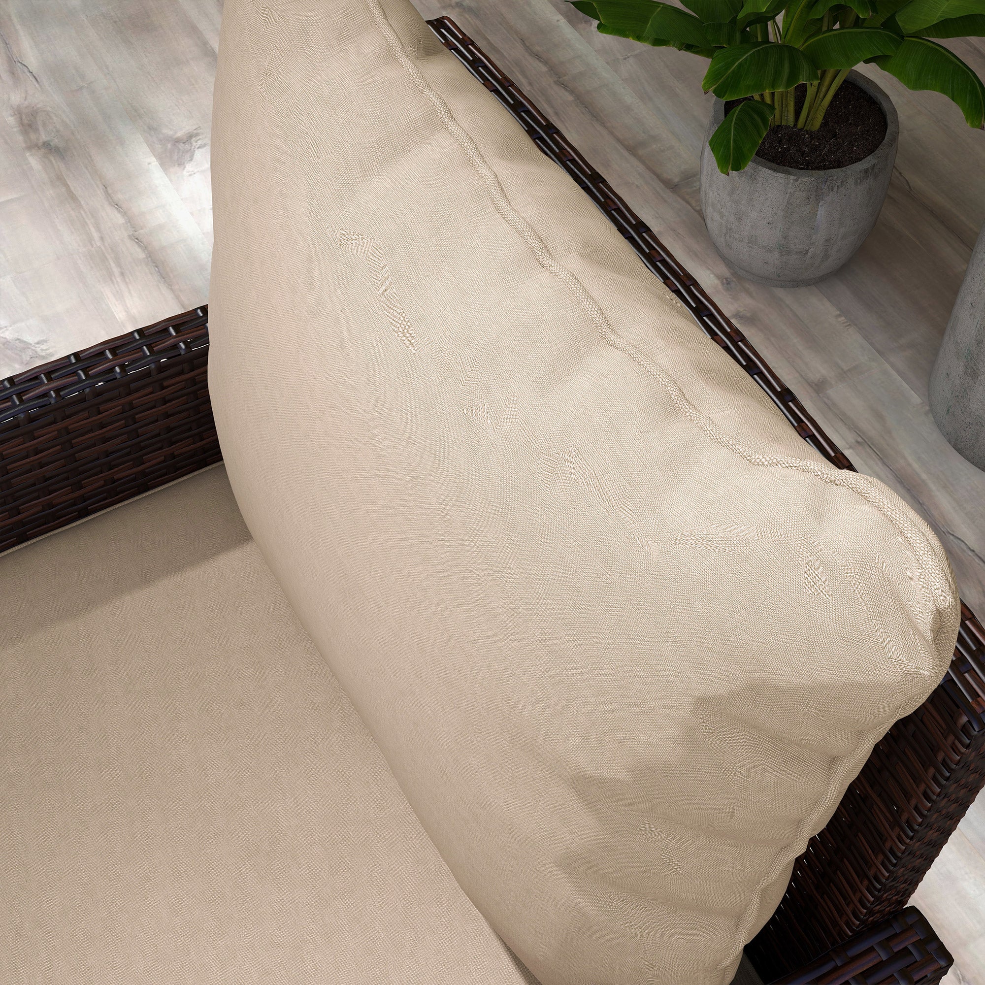 4-Piece Seat Cushion Pillows Replacement, Patio Chair Cushions Set with Back, Beige - Image 10