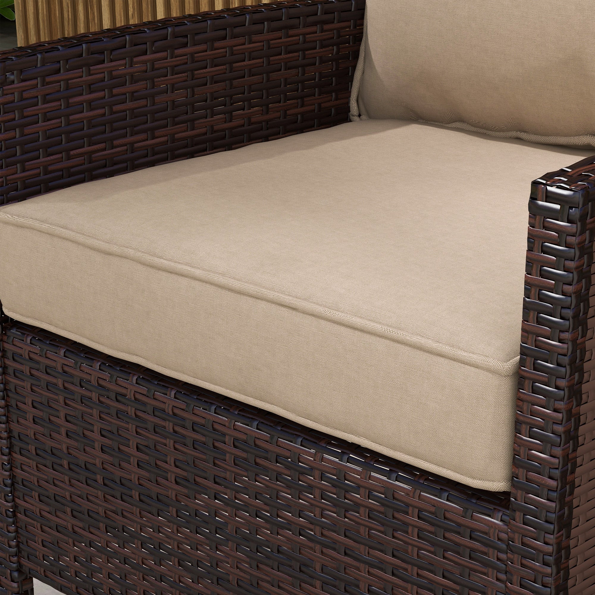 4-Piece Seat Cushion Pillows Replacement, Patio Chair Cushions Set with Back, Beige - Image 11