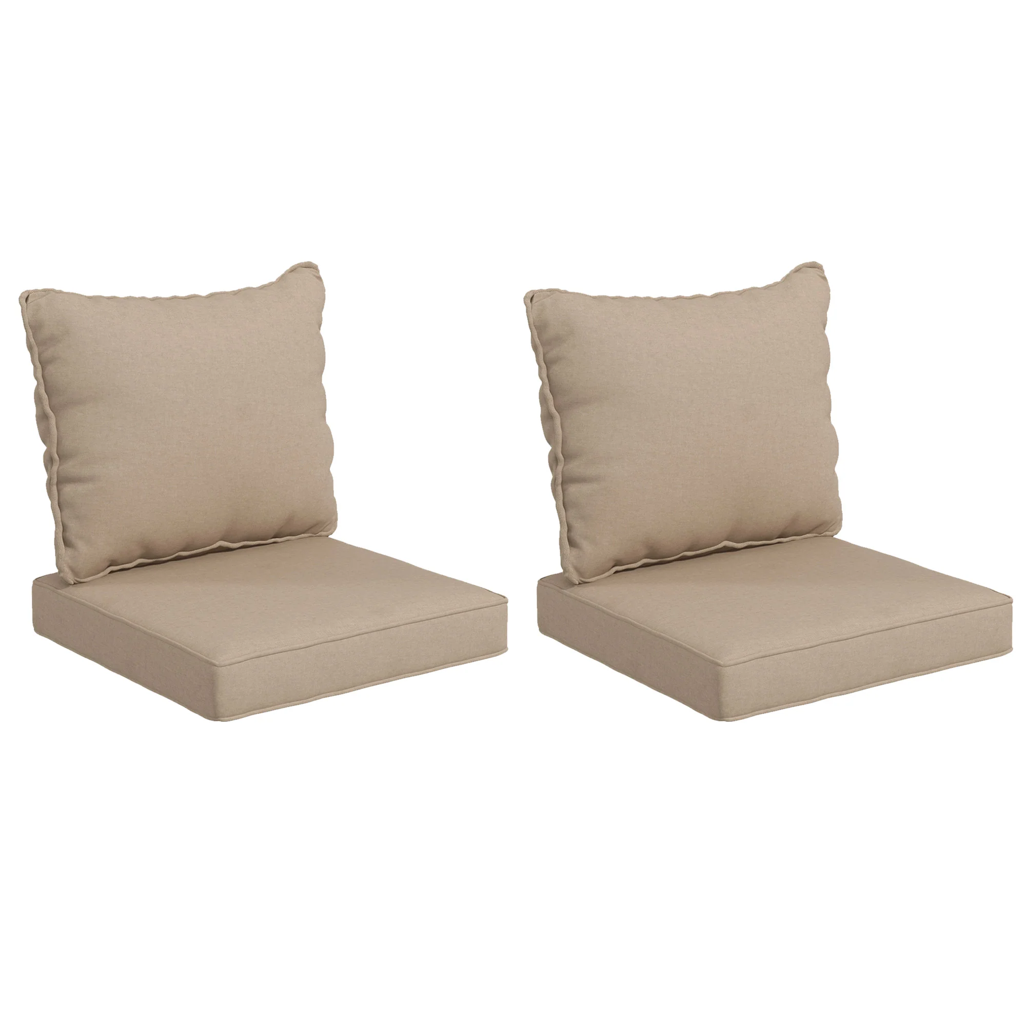 4-Piece Seat Cushion Pillows Replacement, Patio Chair Cushions Set with Back, Beige - Image 12