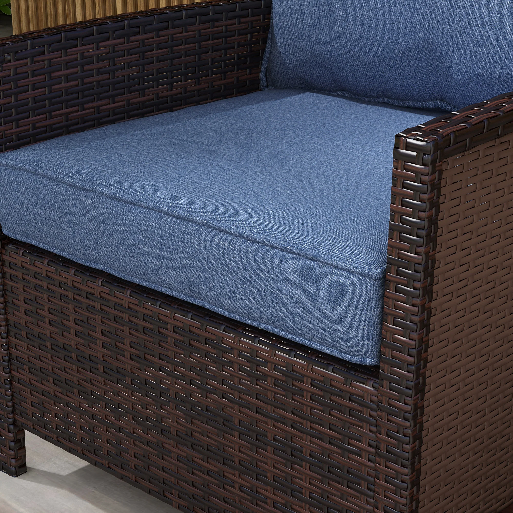 4-Piece Seat Cushion Pillows Replacement, Patio Chair Cushions Set with Back, Blue - Image 9