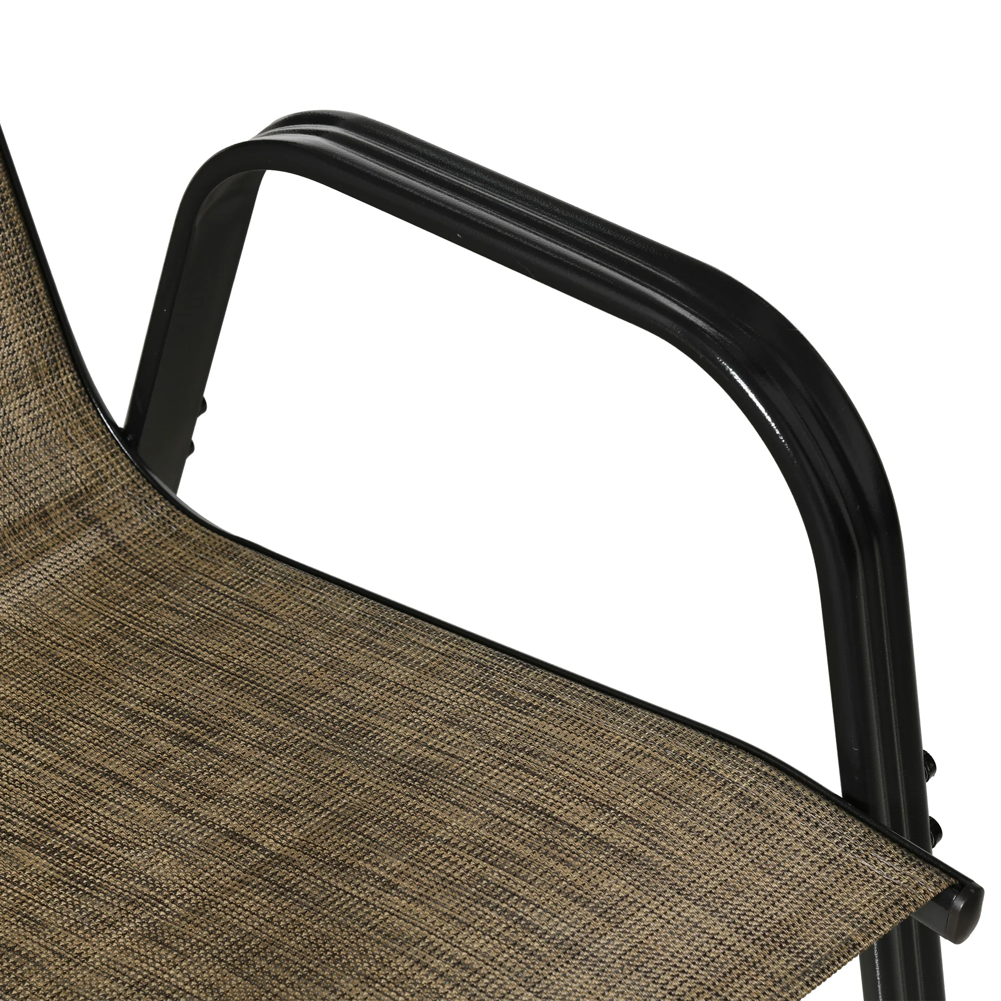 4 Pieces Garden Chairs with High Backrest and Armrest, Mixed Brown - Image 11