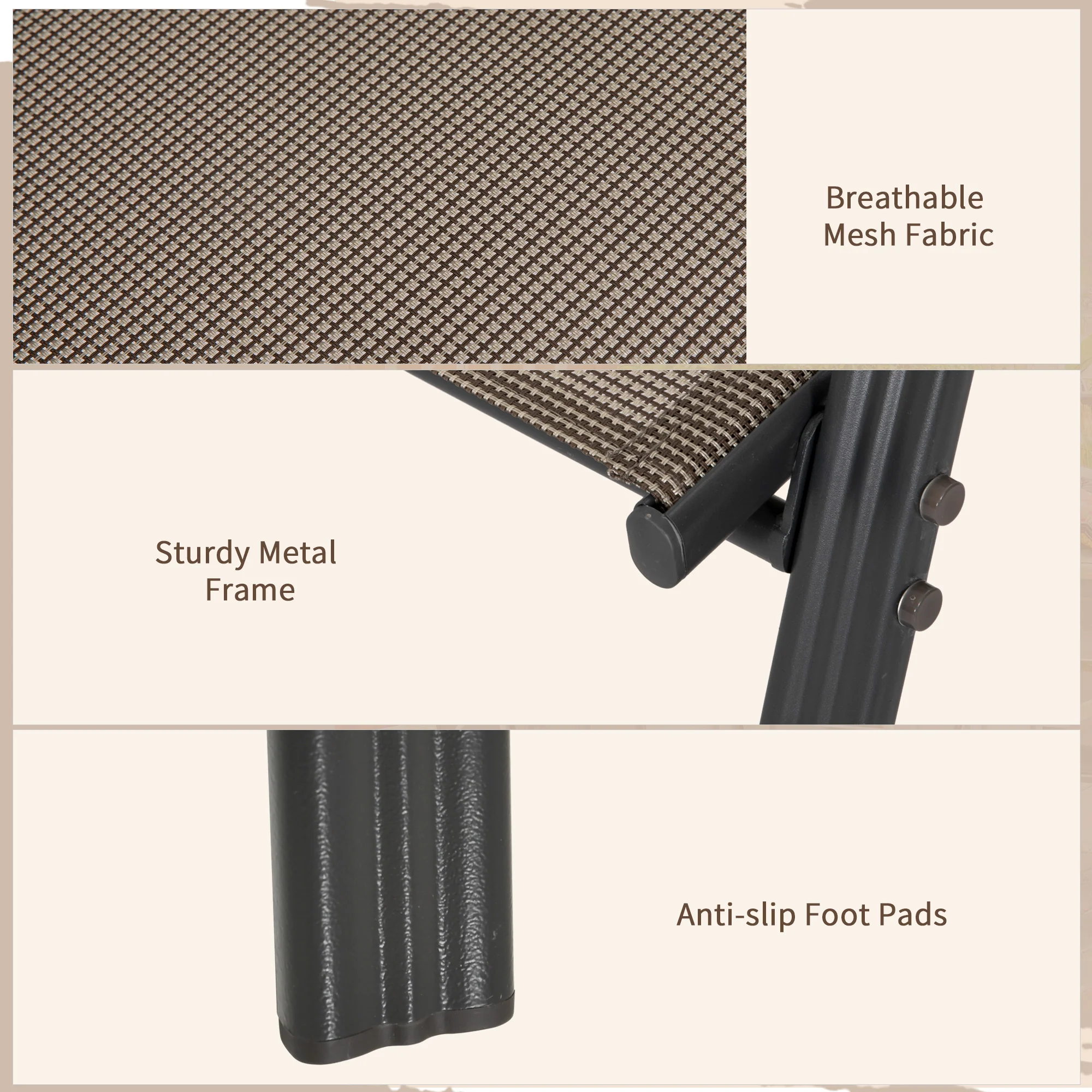 4 Pieces Garden Chairs with High Backrest and Armrest, Dark Grey - Image 8