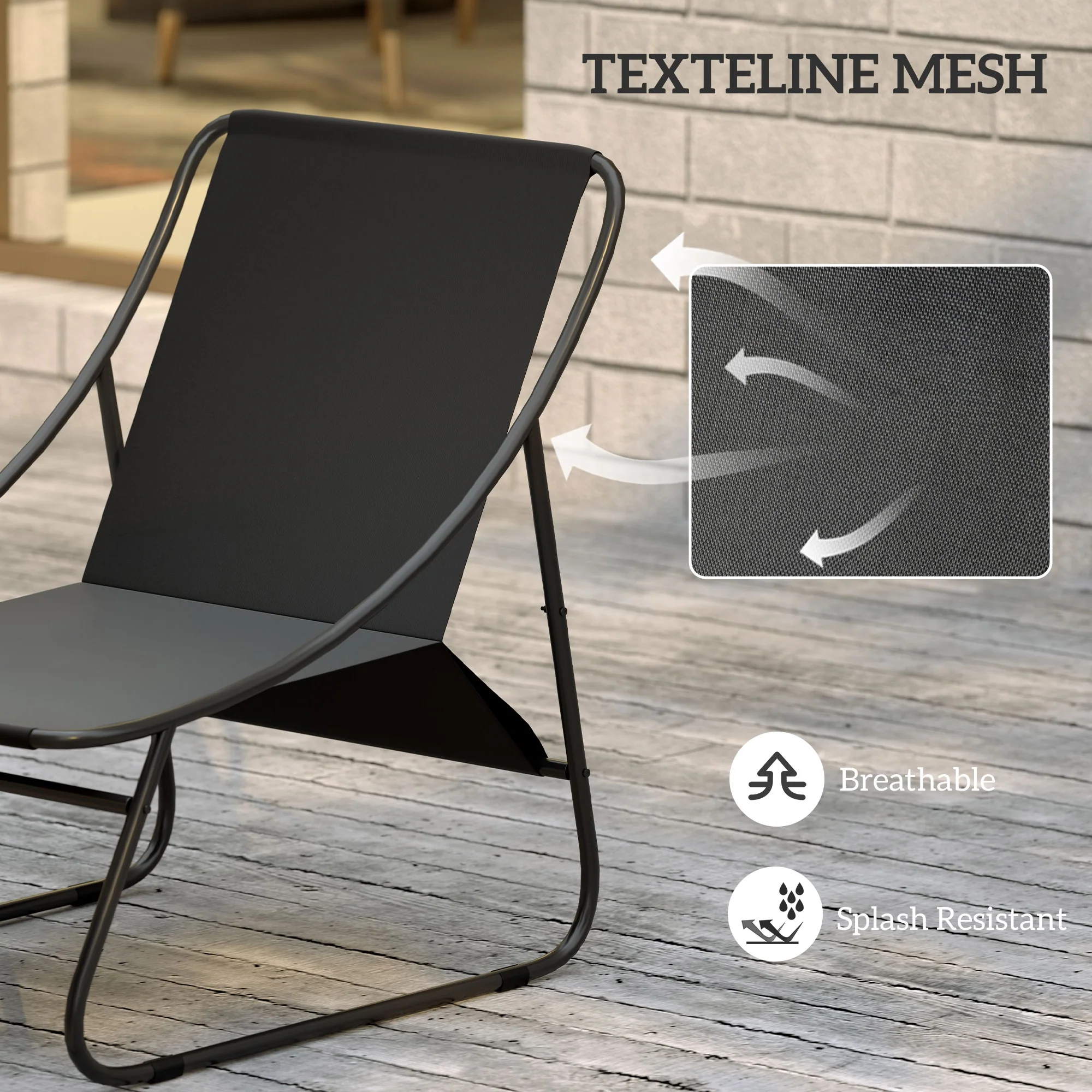 4 Seater Steel Outdoor Sofa Set with Chairs, Glass Coffee Table & Thick Cushions, Light Grey - Image 7
