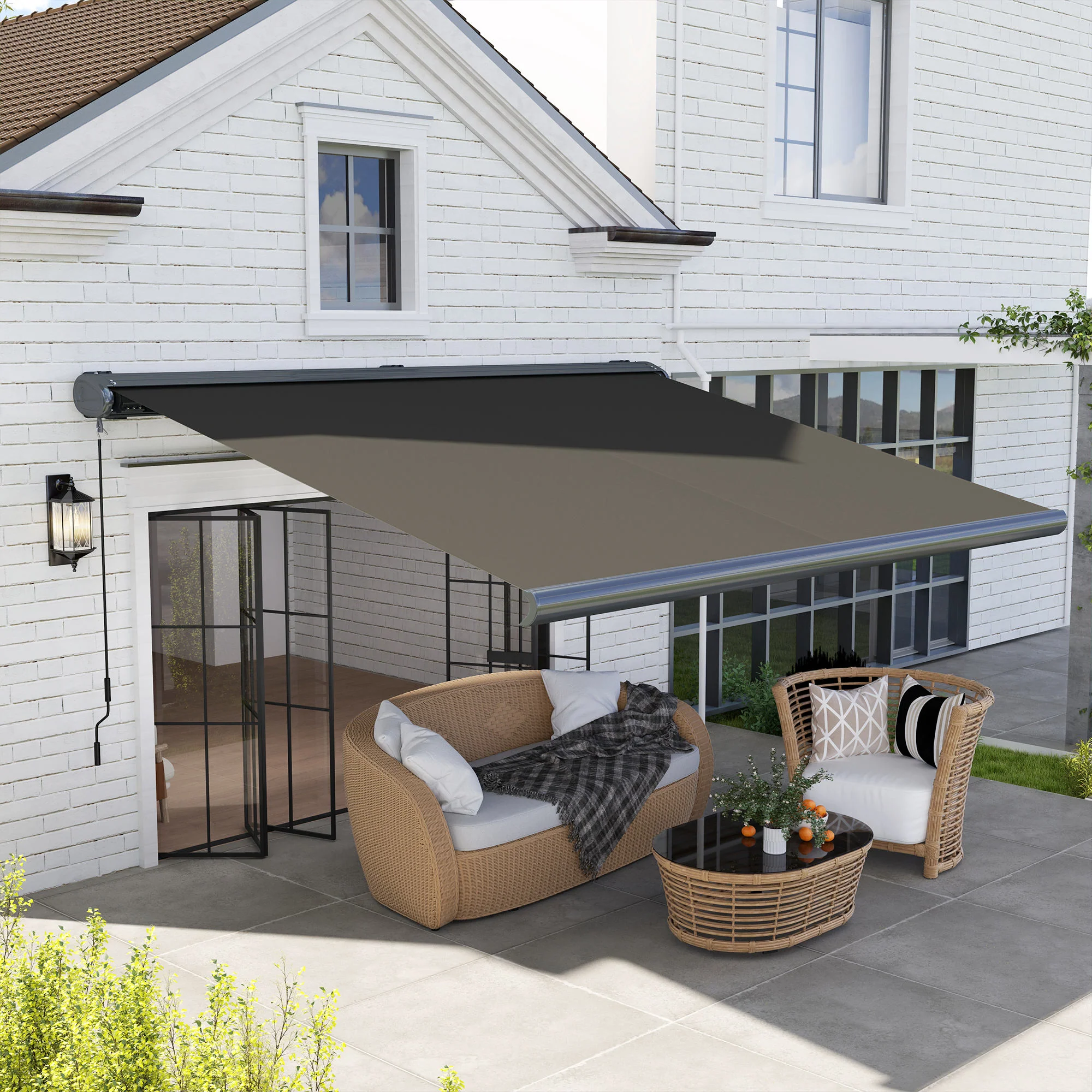 4 x 3m Full Cassette Electric Awning with Remote Controller, UPF50+, Dark Grey - Image 3