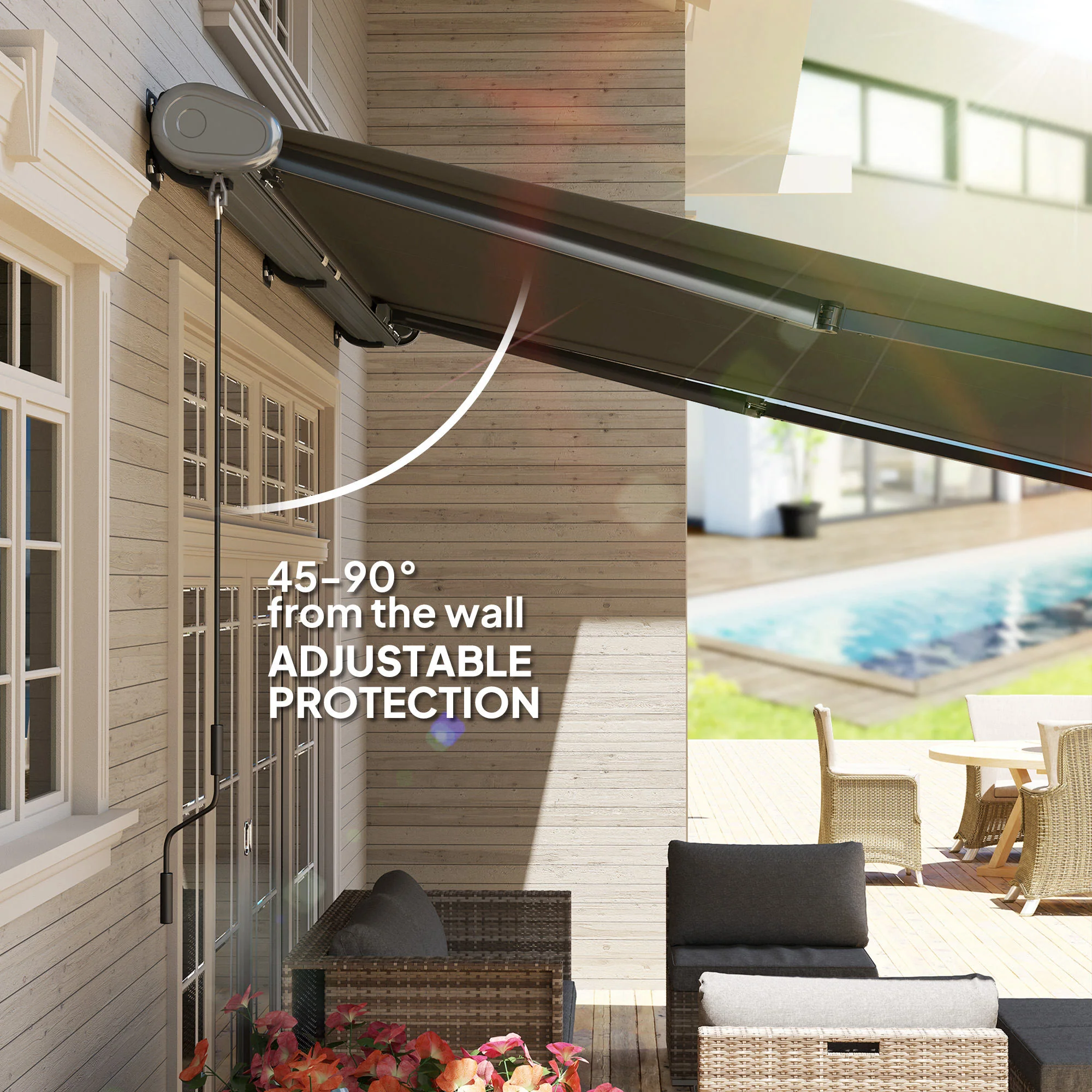 4 x 3m Full Cassette Electric Awning with Remote Controller, UPF50+, Dark Grey - Image 9