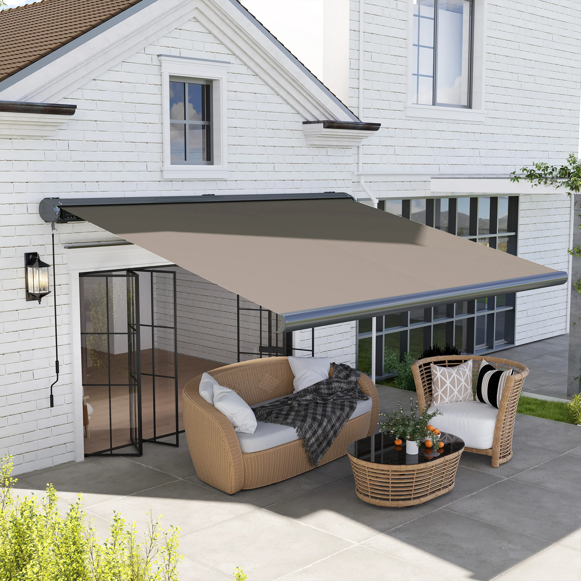 4 x 3m Full Cassette Electric Awning with Remote Controller, UPF50+, Light Grey - Image 3