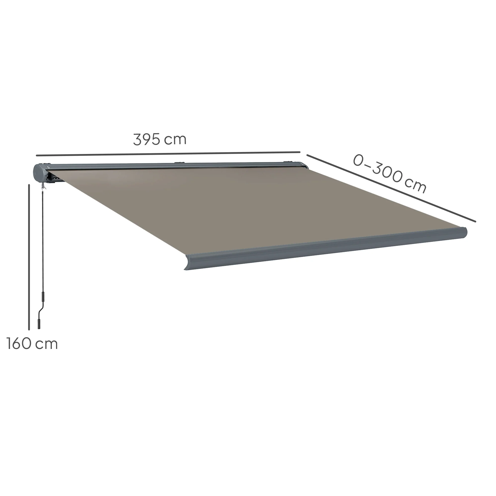 4 x 3m Full Cassette Electric Awning with Remote Controller, UPF50+, Light Grey - Image 5
