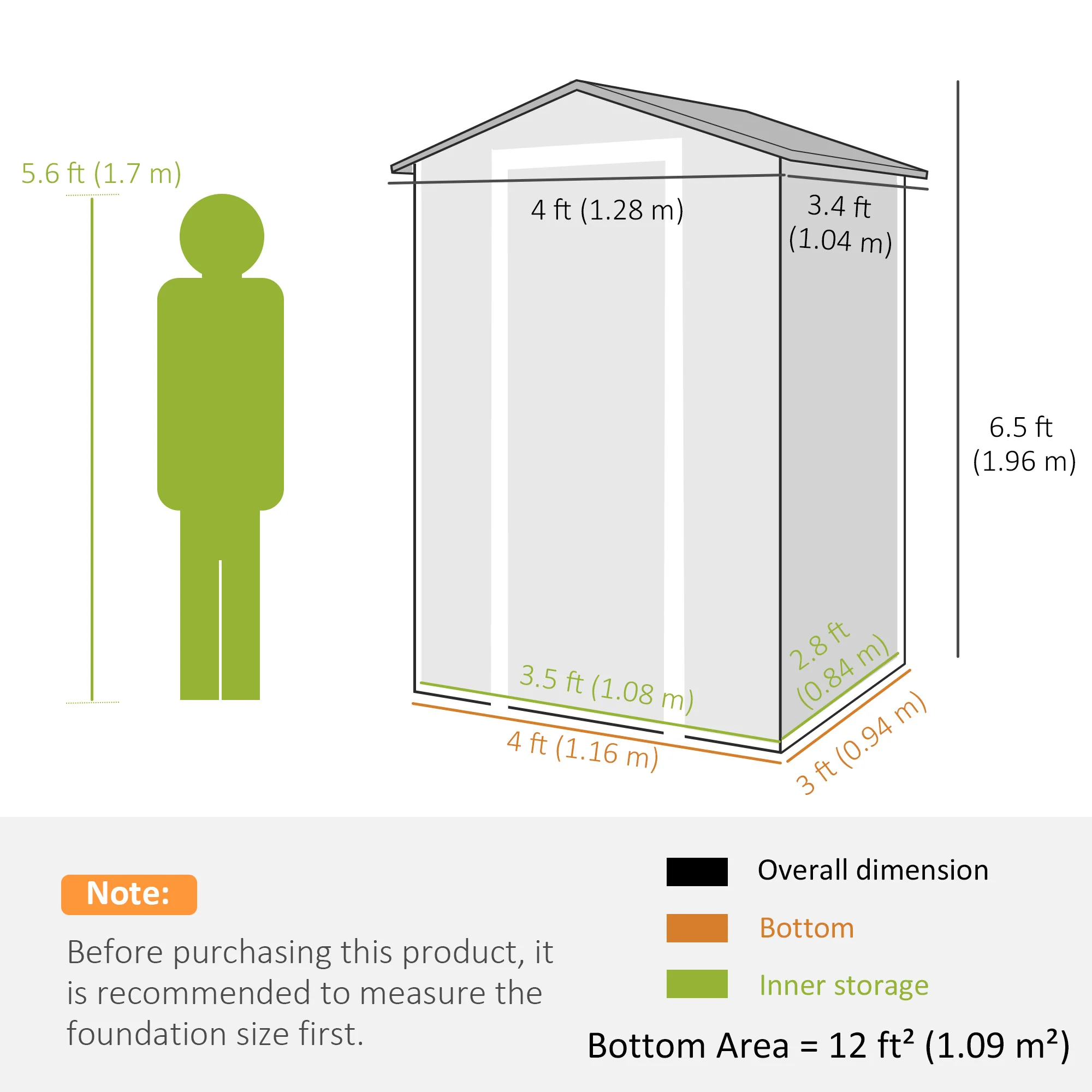 4' x 3' Plastic Garden Shed with Floor, Window and Vent, Dark Grey - Image 5