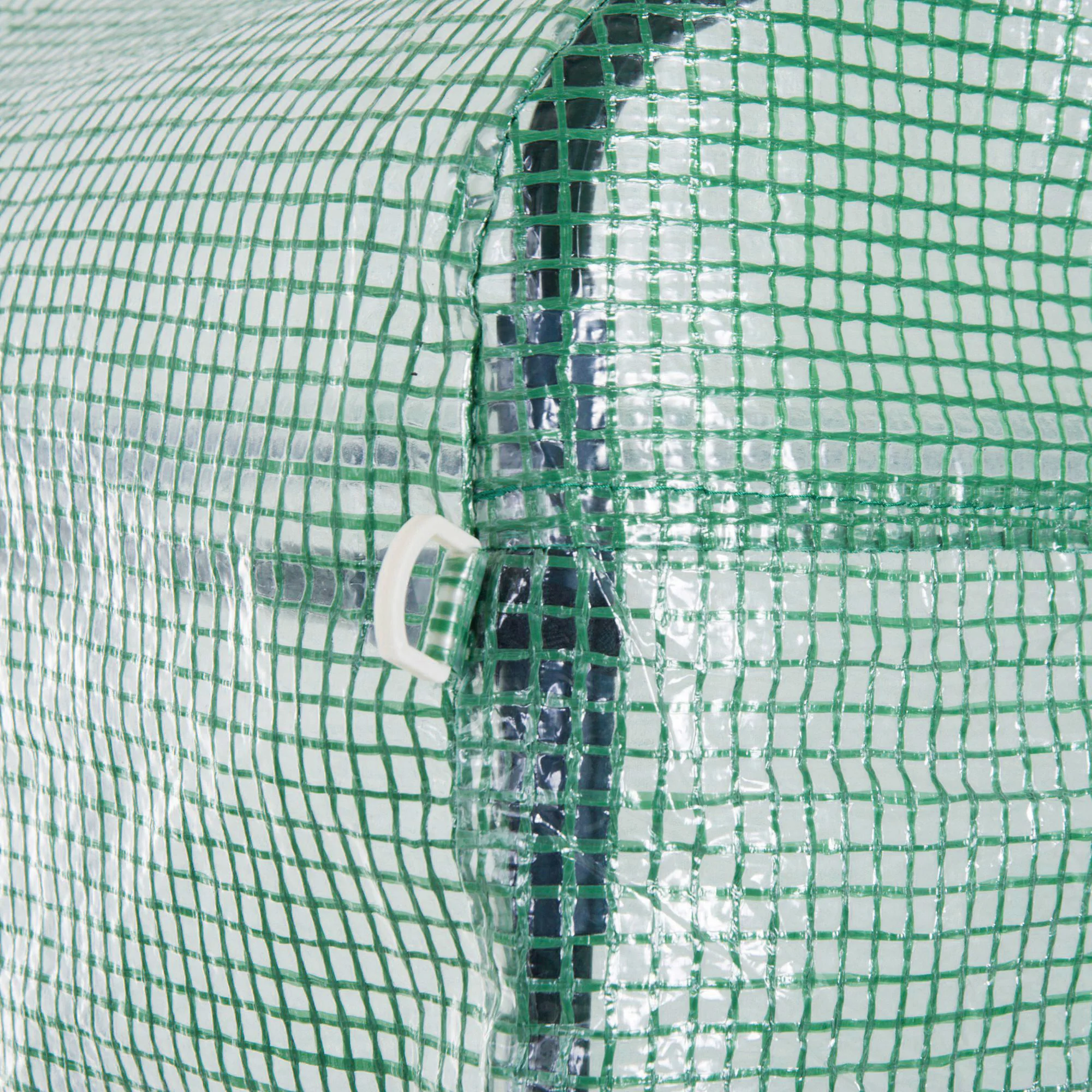 4 x 3 x 2m Polytunnel Greenhouse with Roll-up Side Walls, Reinforced Cover & 12 Mesh Windows, Green - Image 11
